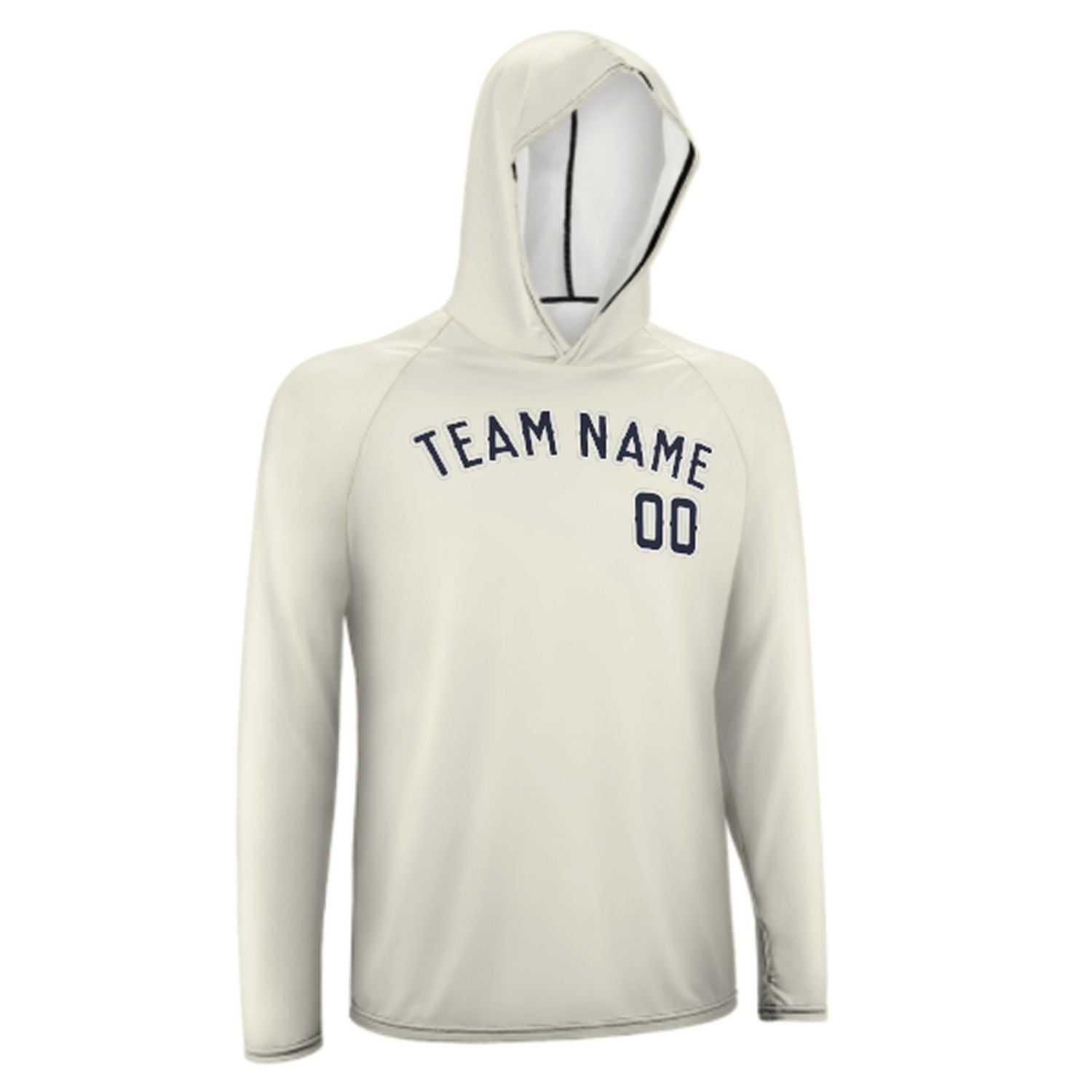 Maßgeschneidertes Beige Stahlblau UV-Hoodie