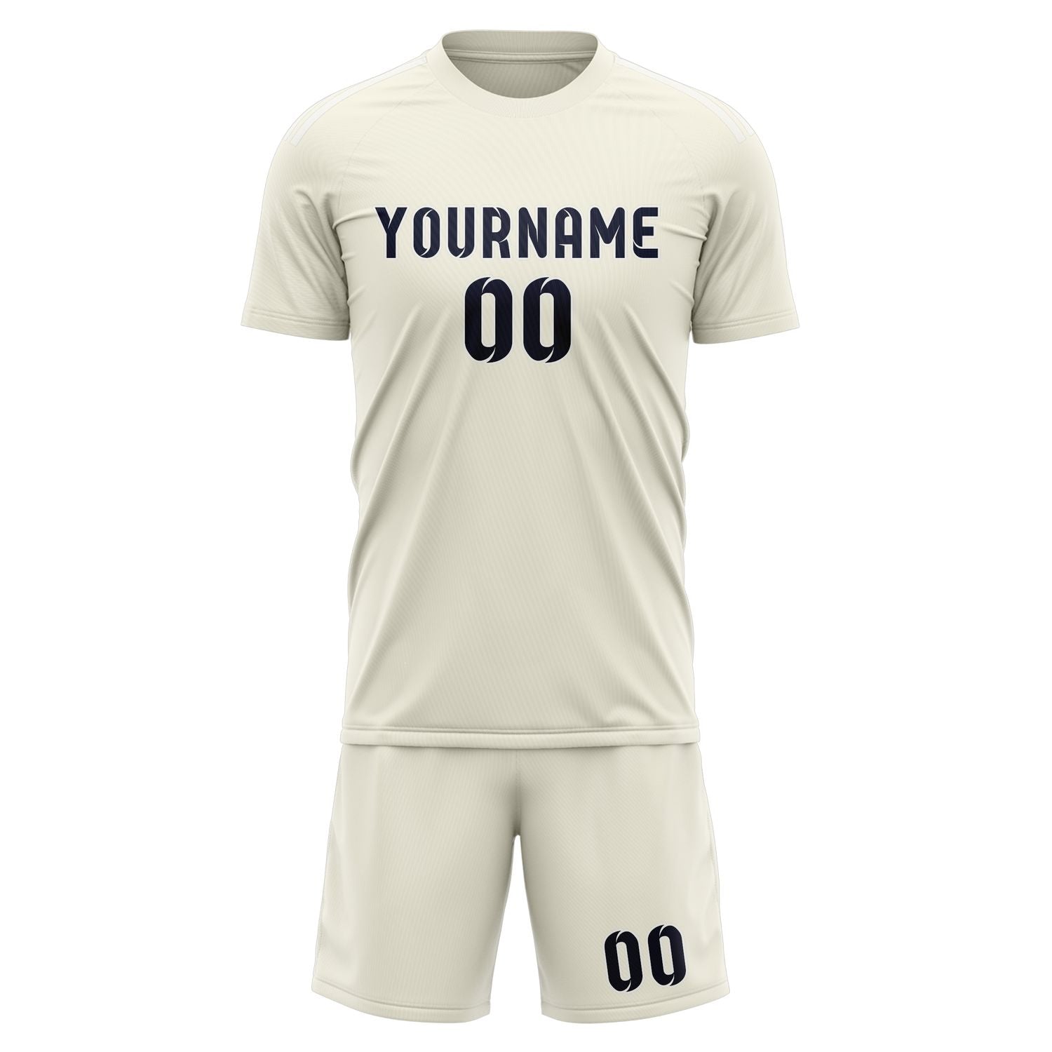 Maßgeschneidertes Professionelles Beige Stahlblau Fußballtrikot-Set