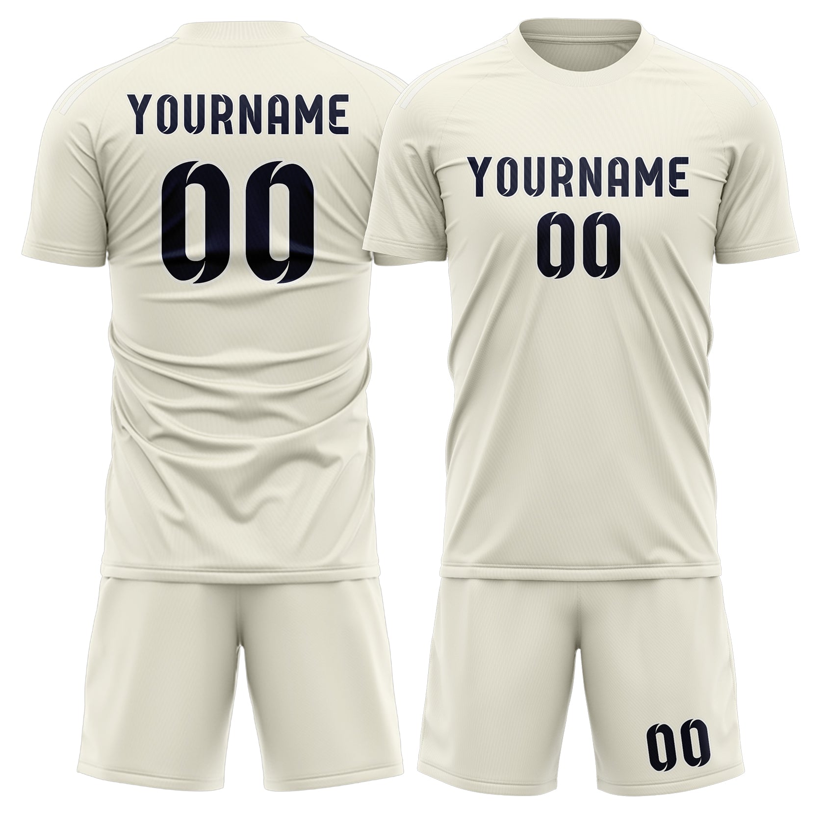 Maßgeschneidertes Professionelles Beige Stahlblau Fußballtrikot-Set