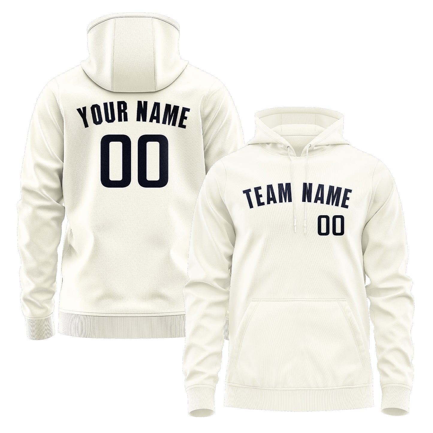 Maßgeschneidertes Beige Stahlblau Hoodie