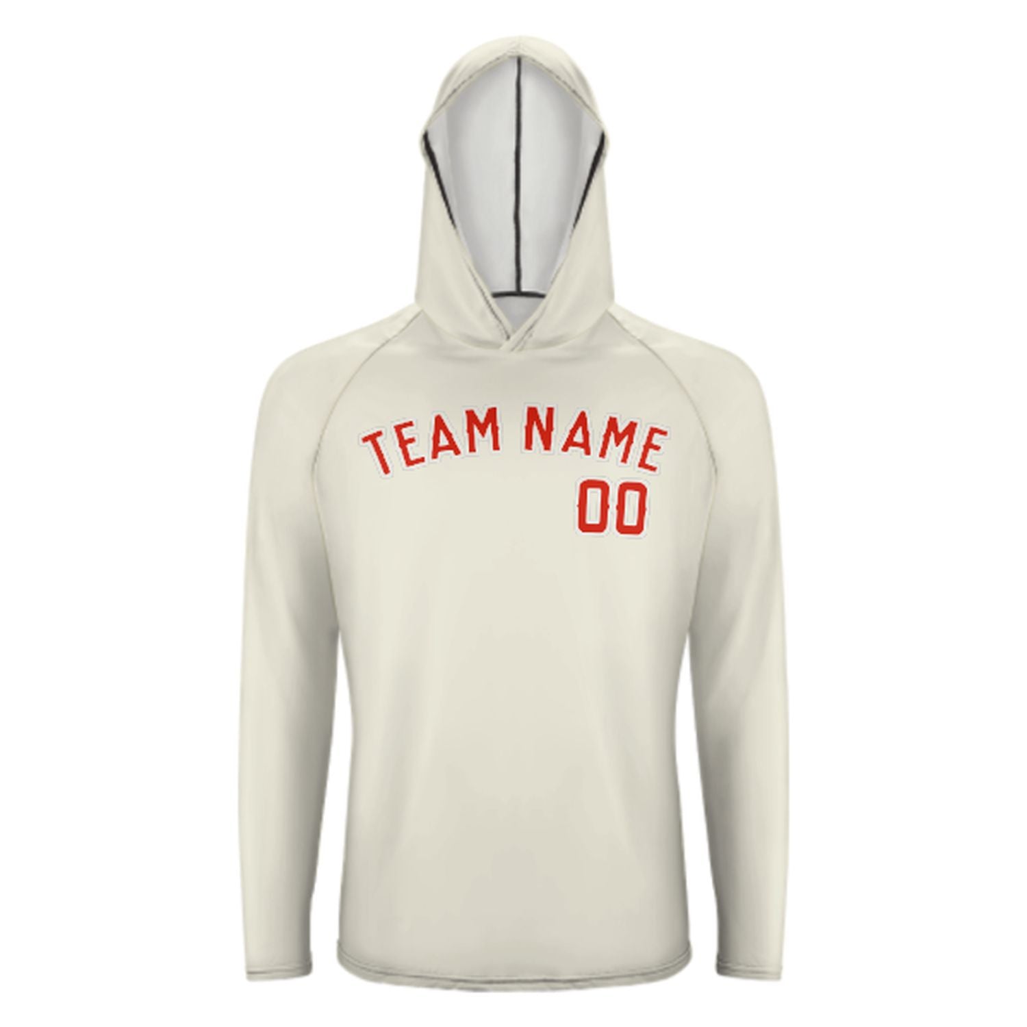 Maßgeschneidertes Beige Orangerot UV-Hoodie