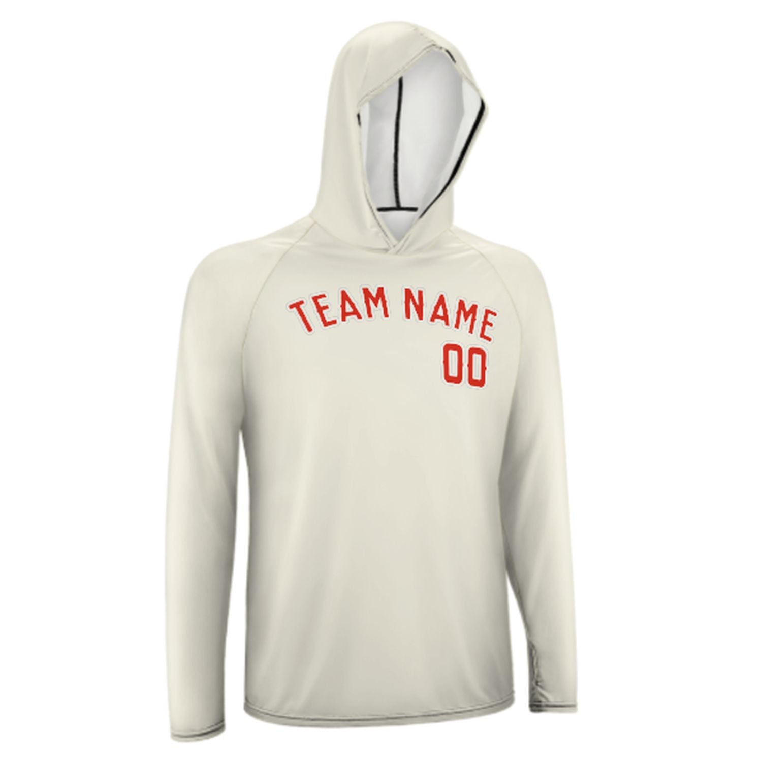Maßgeschneidertes Beige Orangerot UV-Hoodie