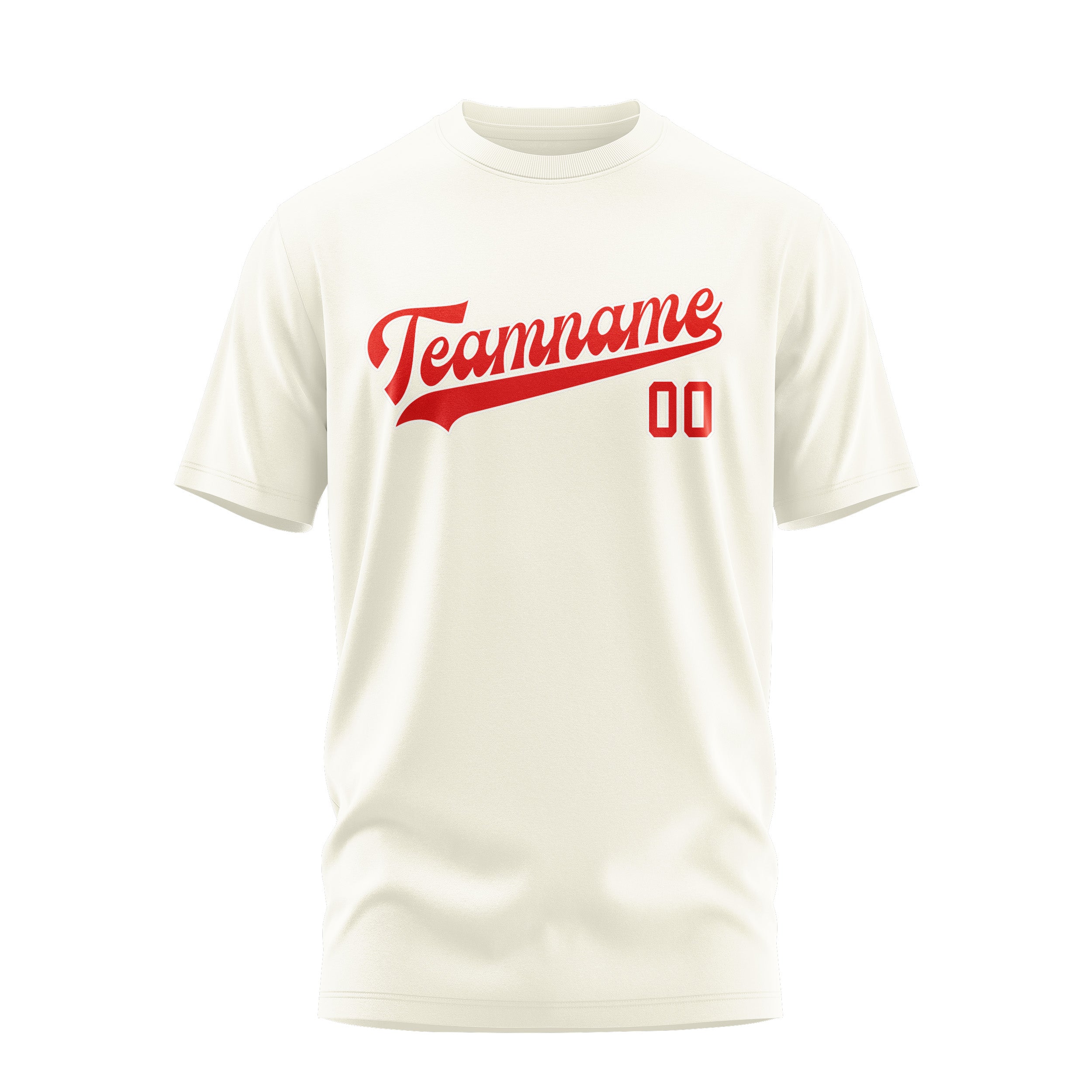 Maßgeschneidertes Beige Orangerot T-Shirt