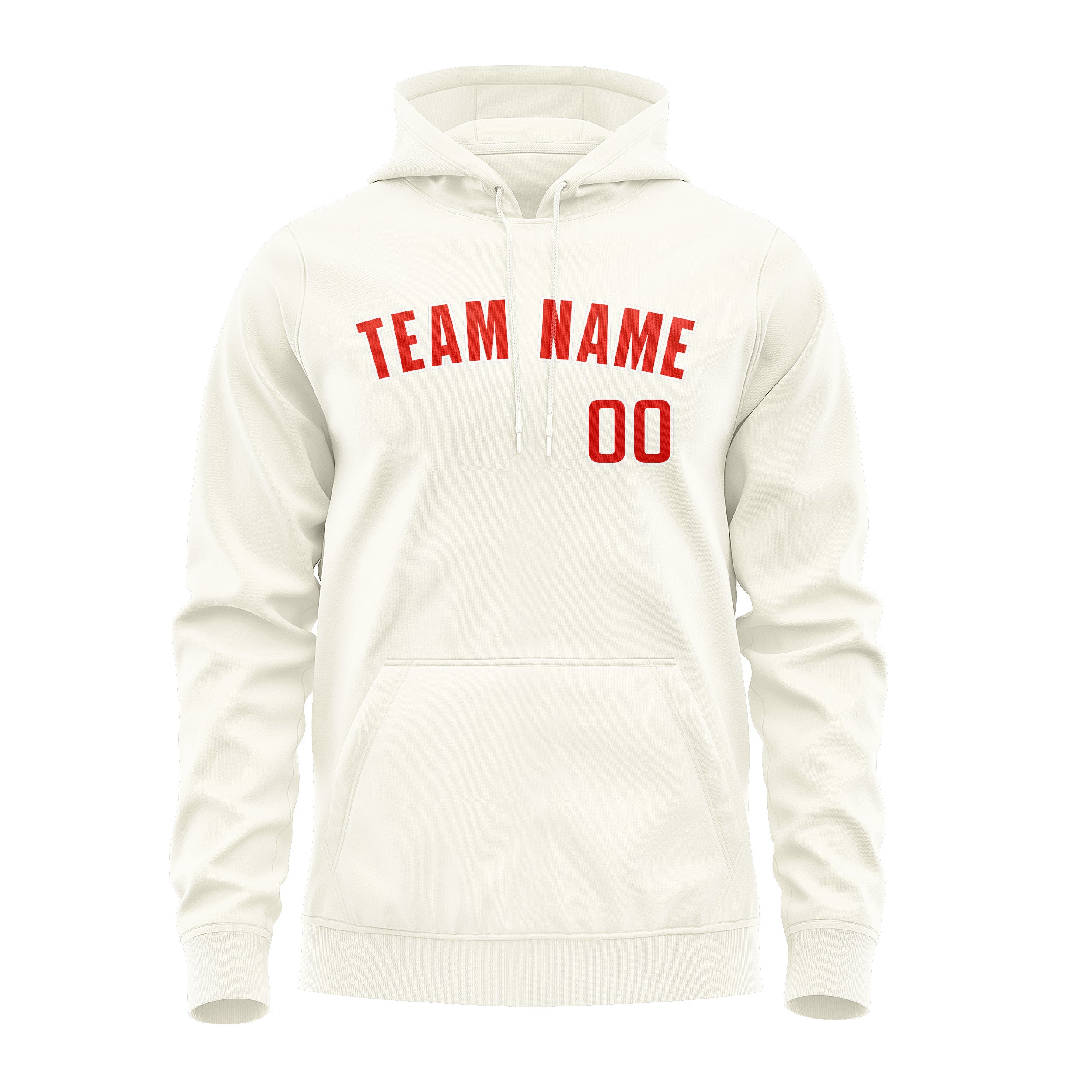 Maßgeschneidertes Beige Orangerot Hoodie