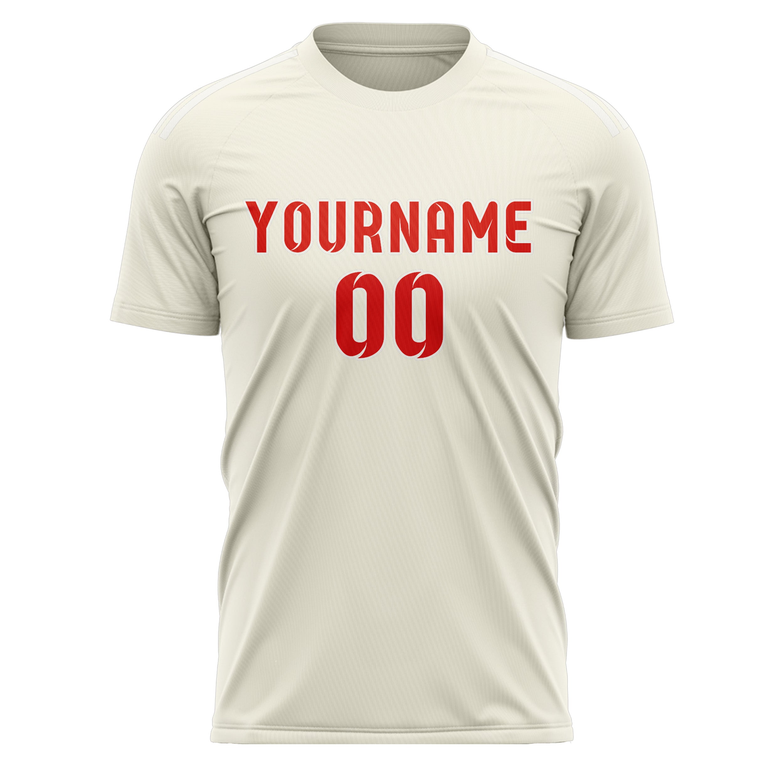 Benutzerdefiniertes Professionelles Beige Orangerot Fußballtrikot
