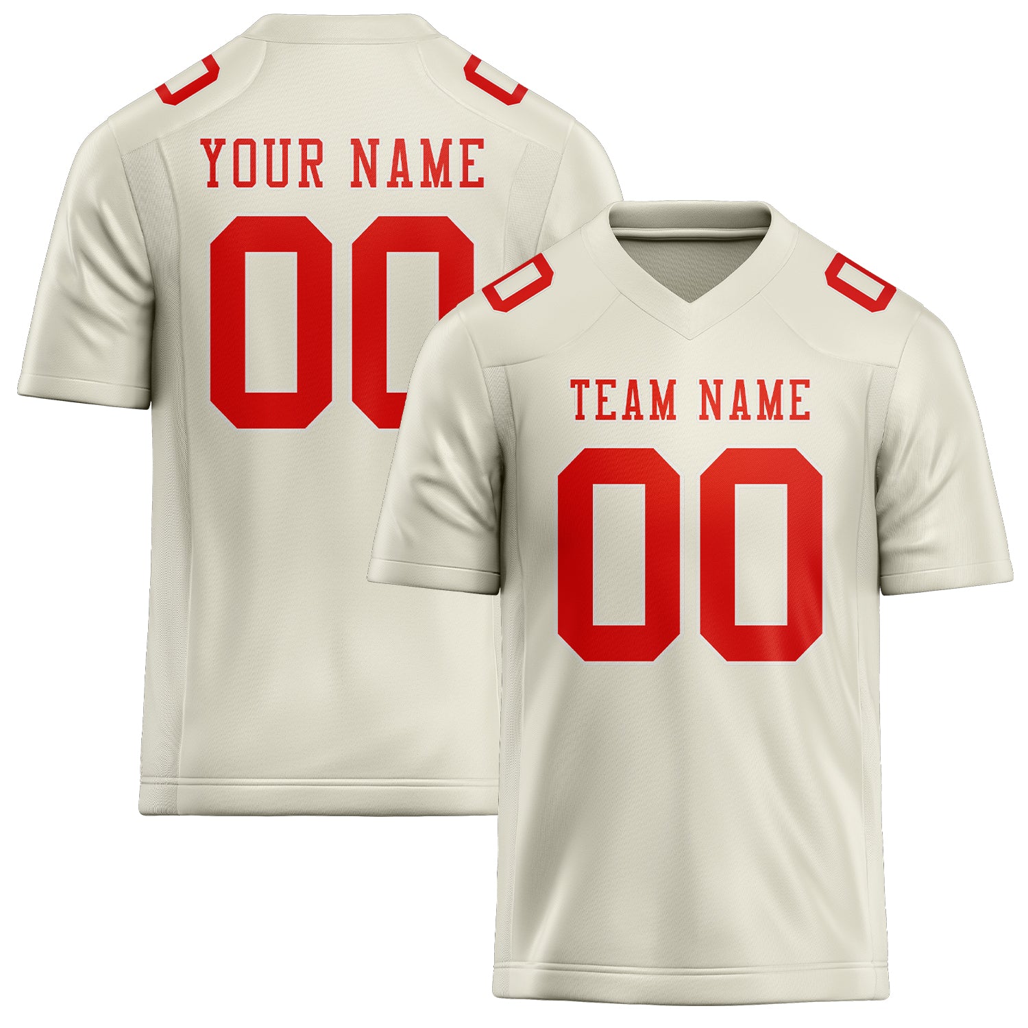 Maillot de rugby professionnel beige orange rouge sur mesure