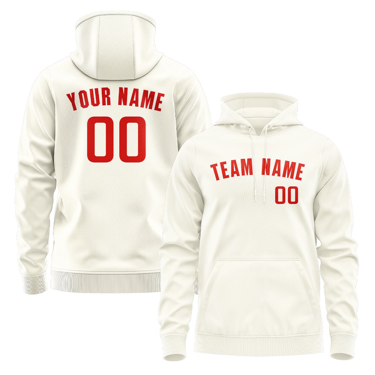 Maßgeschneidertes Beige Orangerot Hoodie