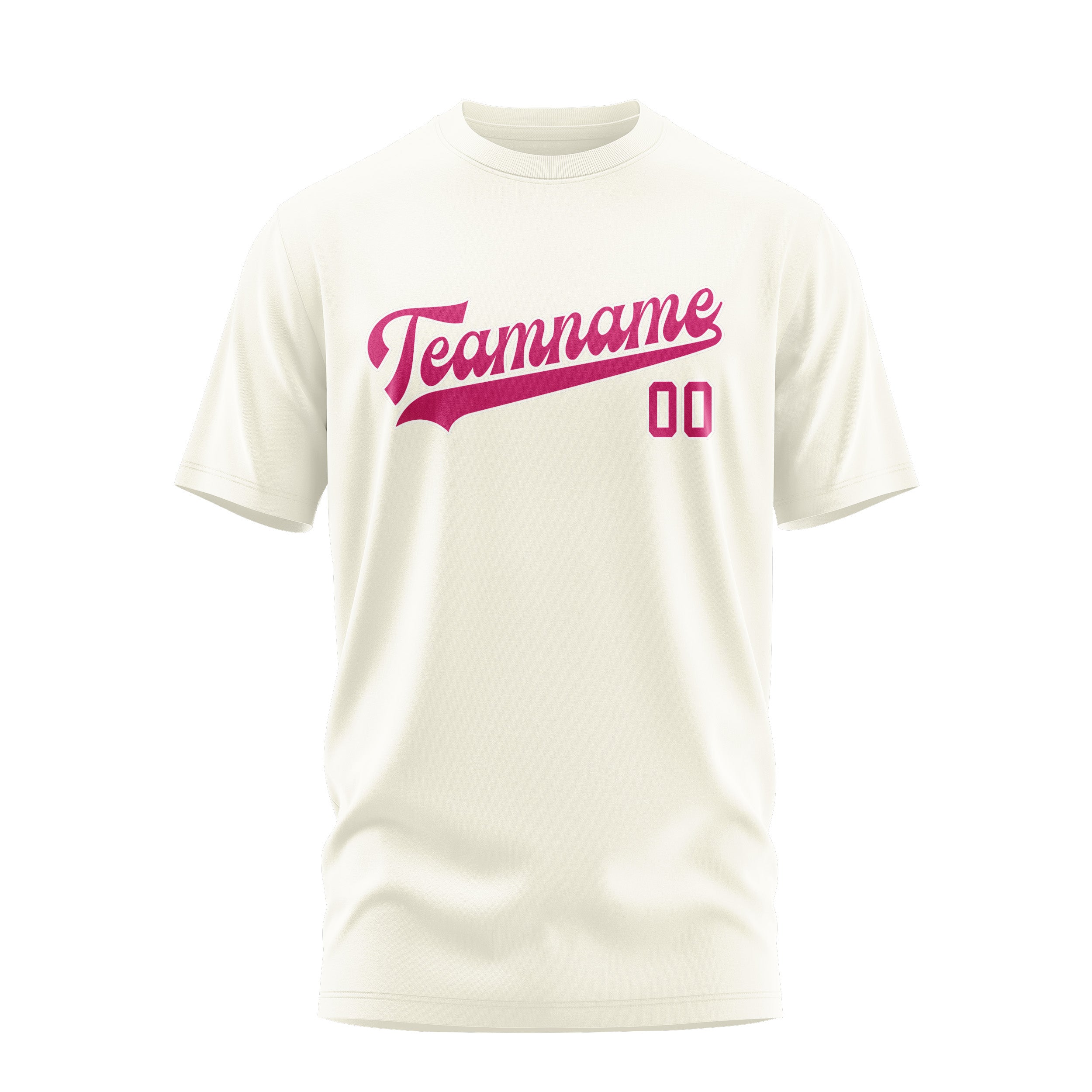 Maßgeschneidertes Beige Rosarot T-Shirt
