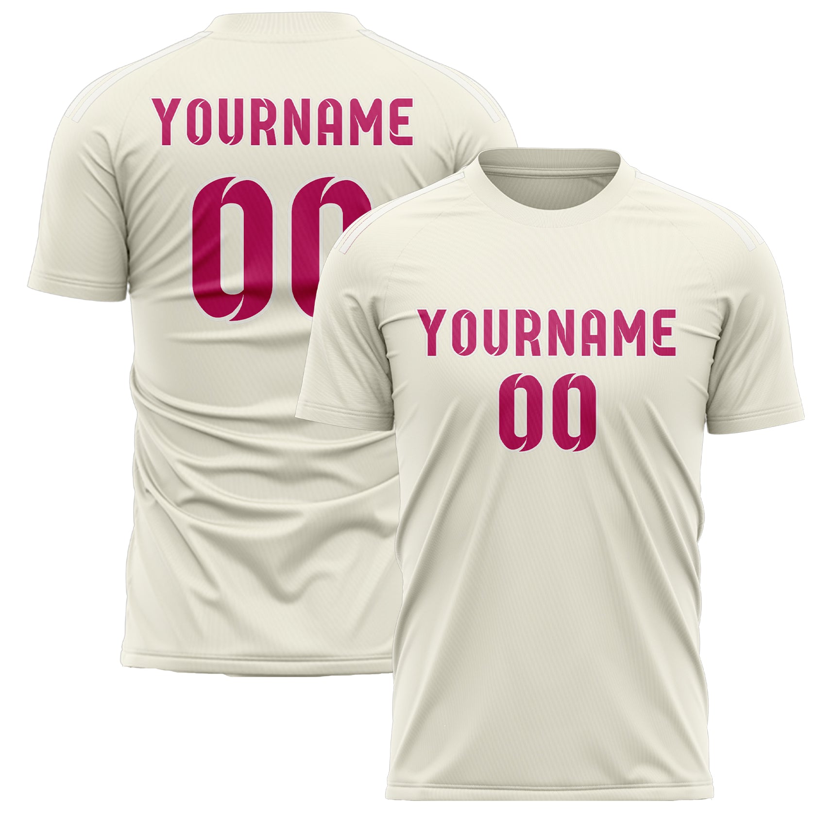Benutzerdefiniertes Professionelles Beige Rosarot Fußballtrikot