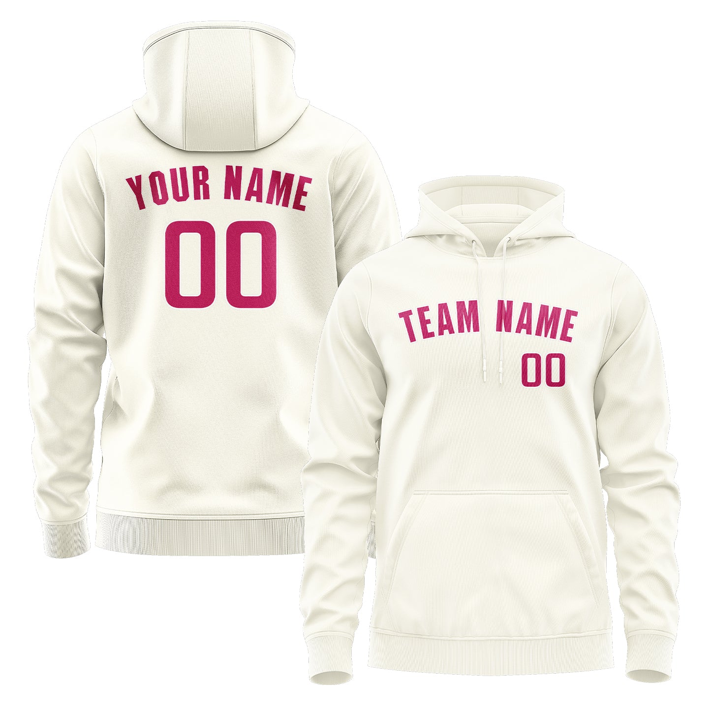 Maßgeschneidertes Beige Rosarot Hoodie