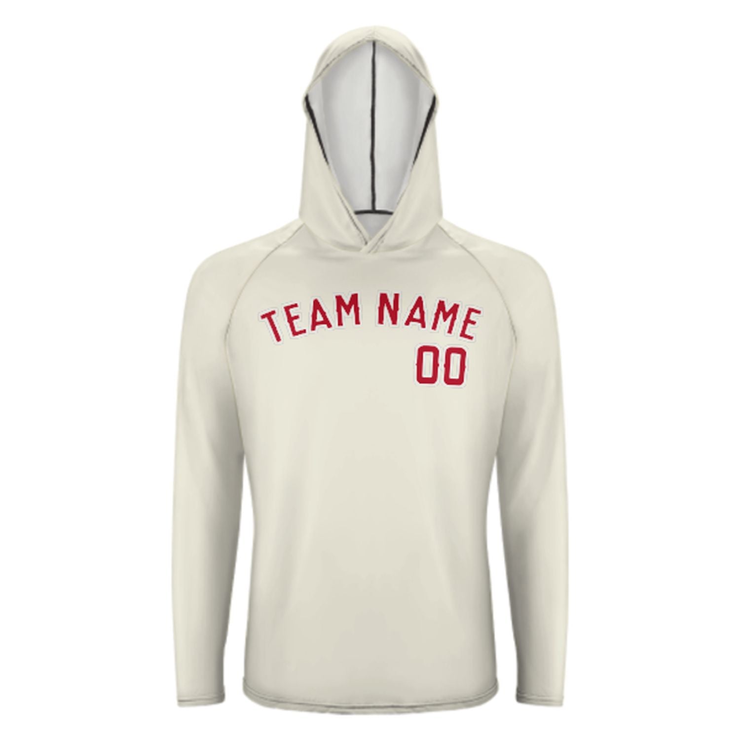 Maßgeschneidertes Beige Rot UV-Hoodie