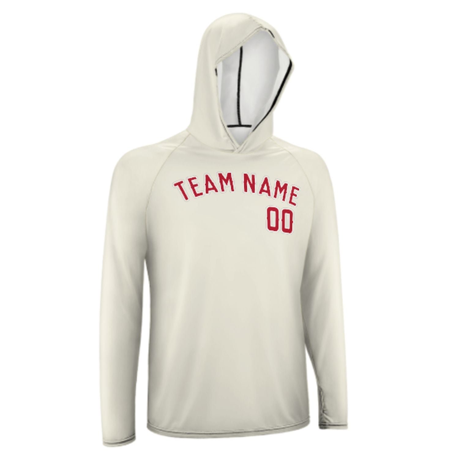 Maßgeschneidertes Beige Rot UV-Hoodie
