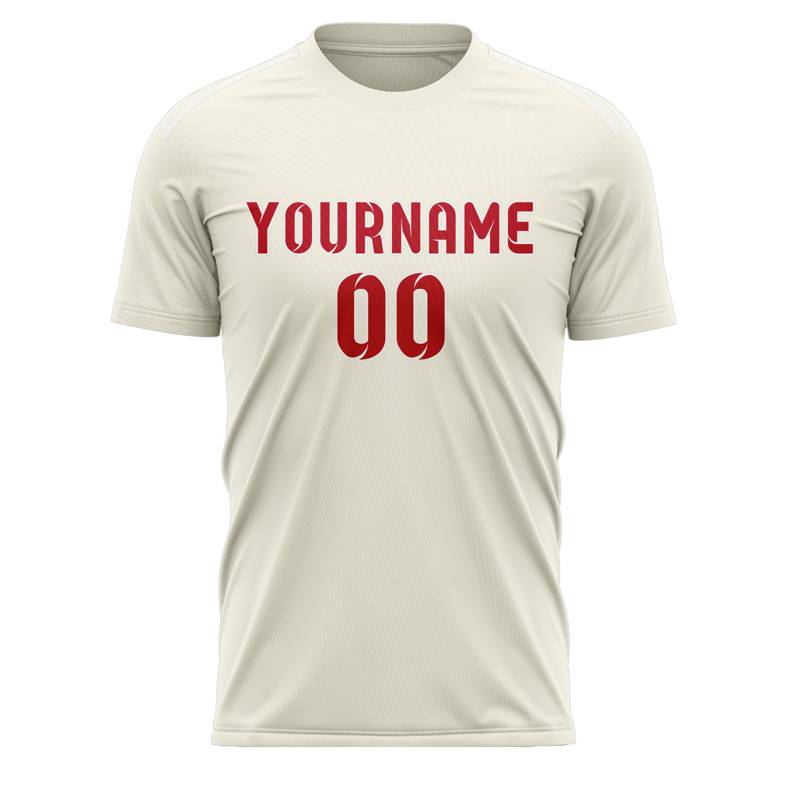 Benutzerdefiniertes Professionelles Beige Rot Fußballtrikot