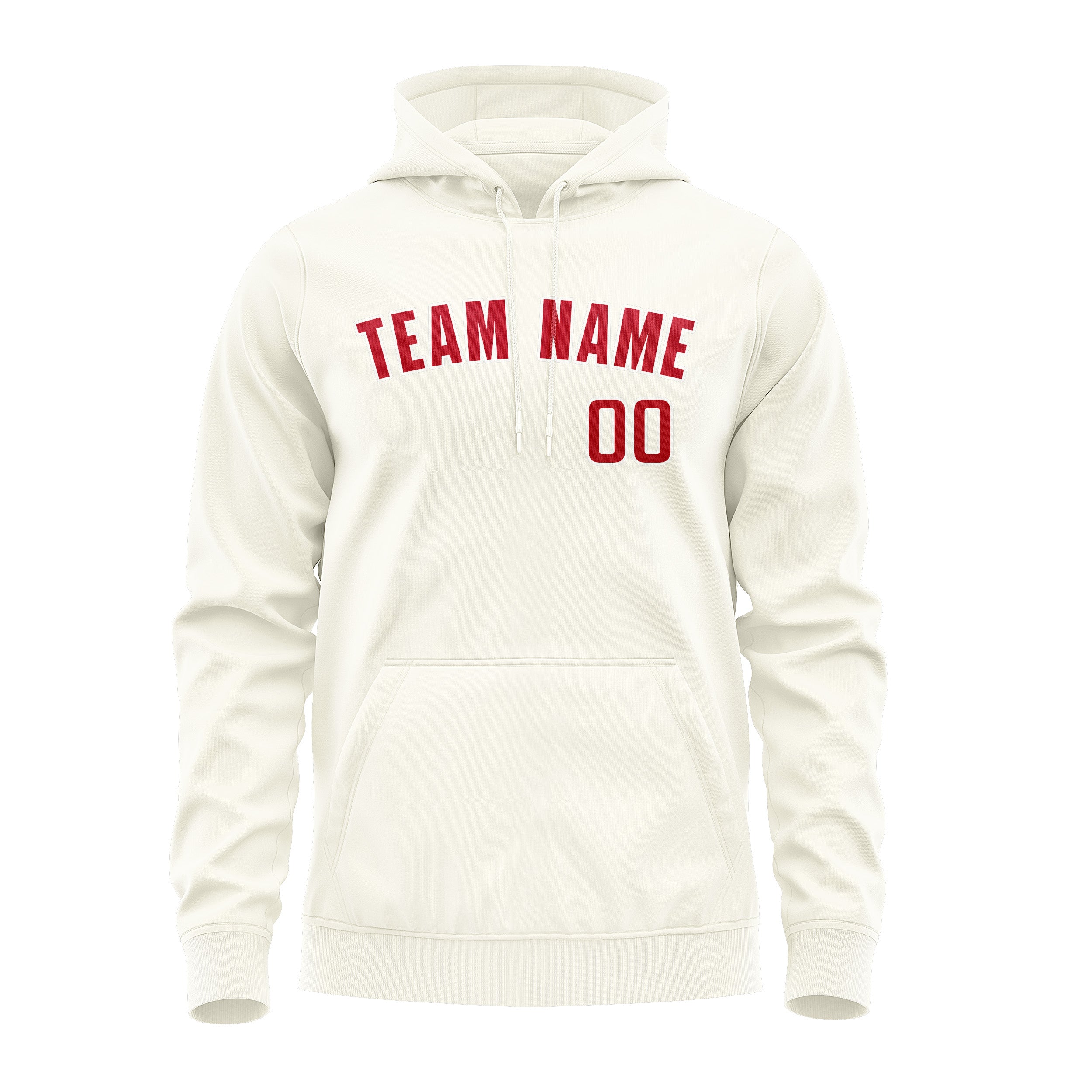 Maßgeschneidertes Beige Rot Hoodie
