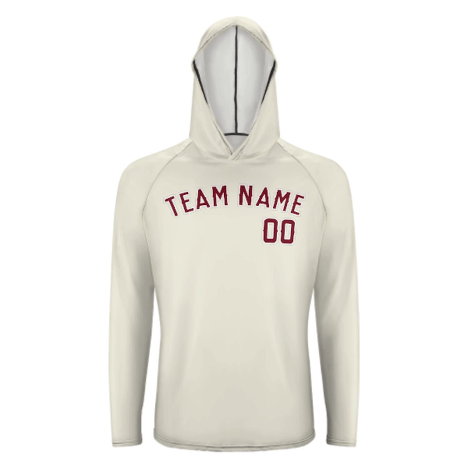 Maßgeschneidertes Beige Karmesinrot UV-Hoodie