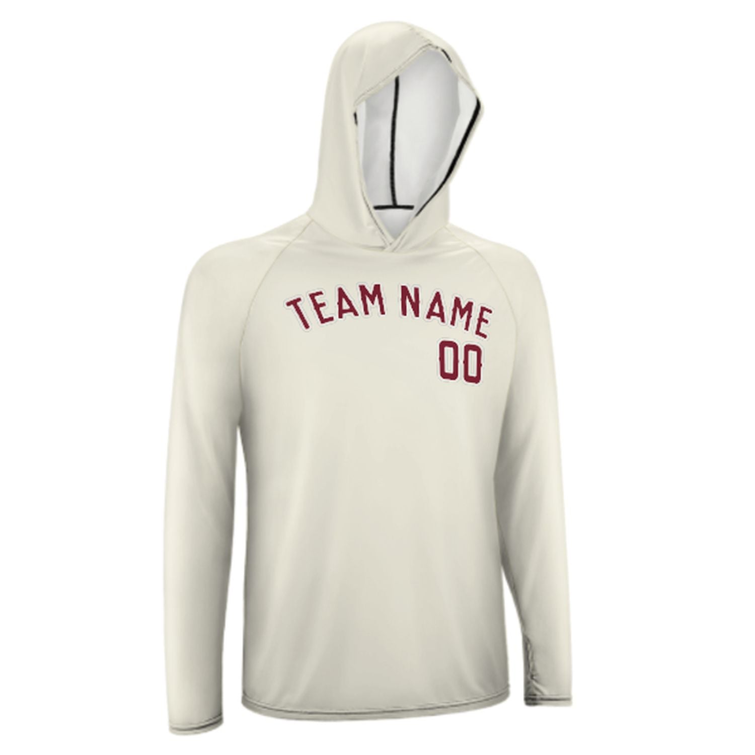 Maßgeschneidertes Beige Karmesinrot UV-Hoodie