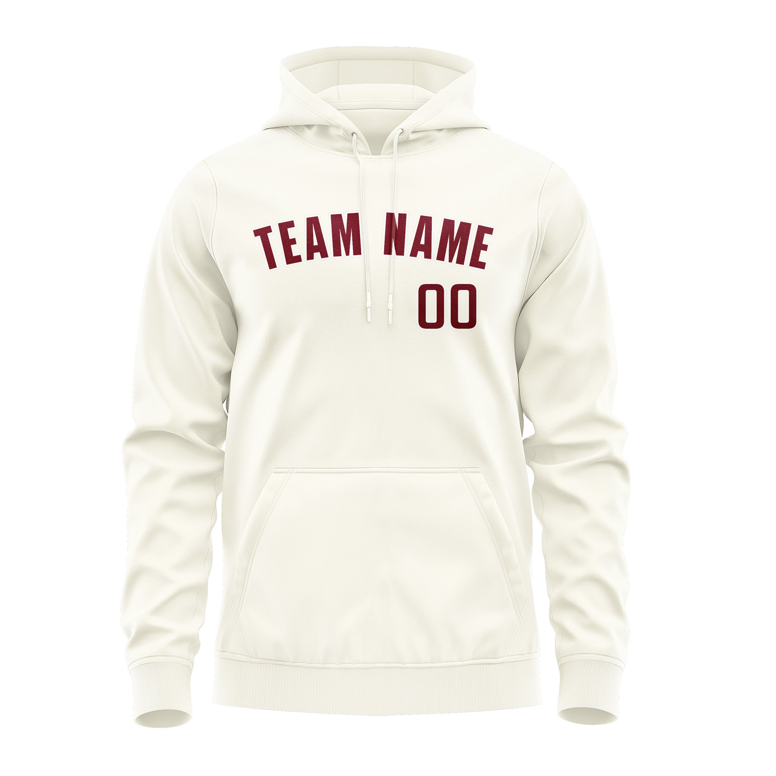 Maßgeschneidertes Beige Karmesinrot Hoodie