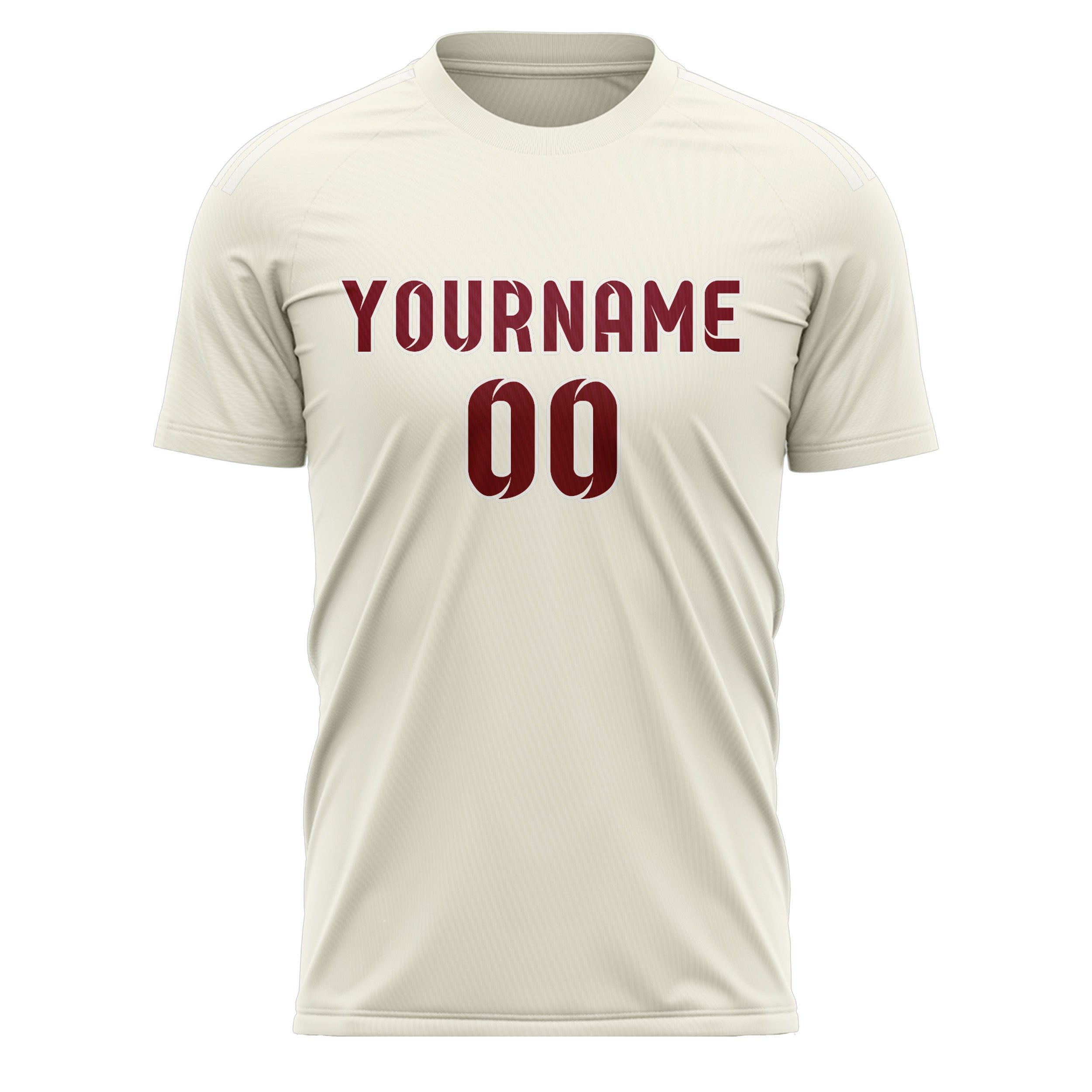 Benutzerdefiniertes Professionelles Beige Karmesinrot Fußballtrikot