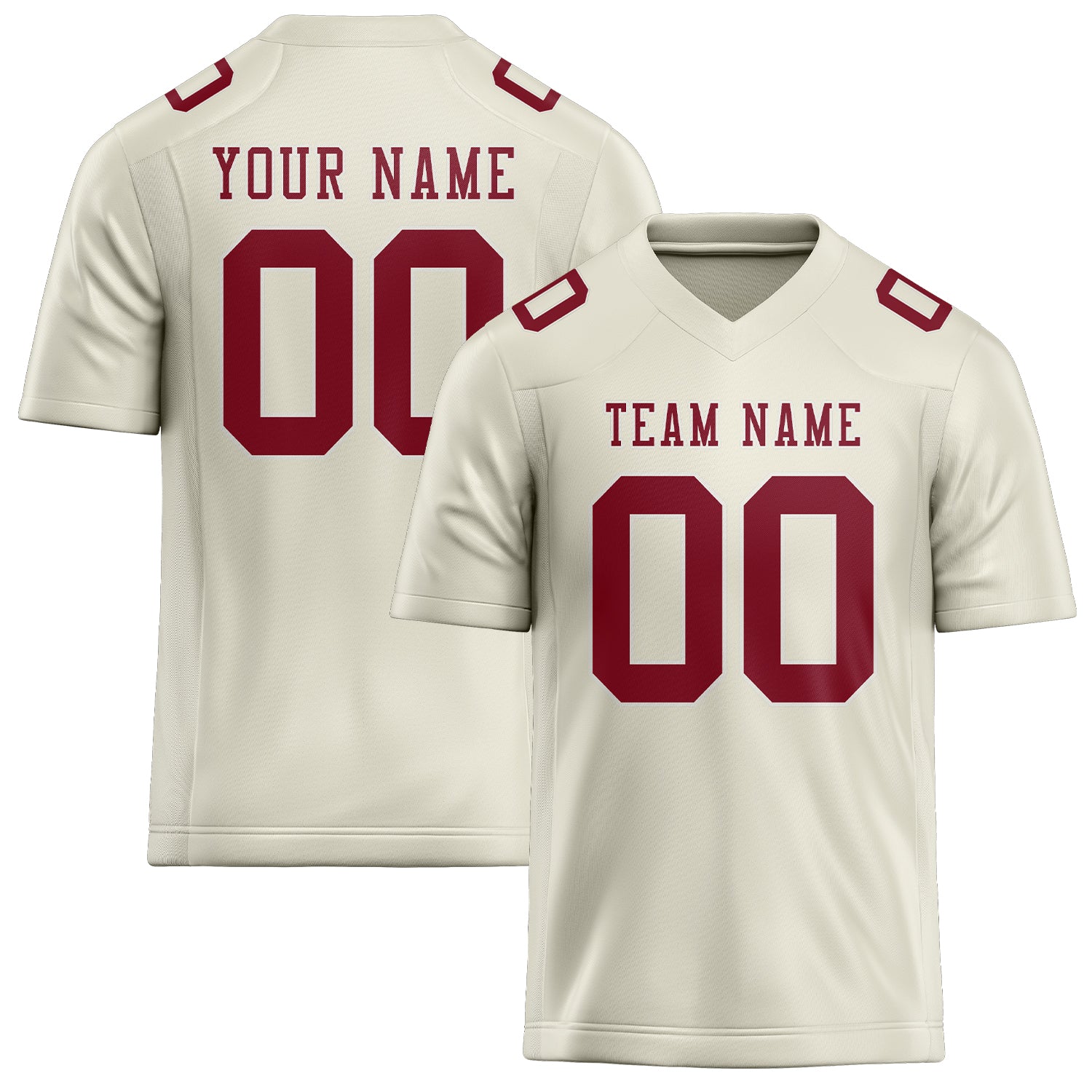 Maillot de rugby beige cramoisi professionnel sur mesure