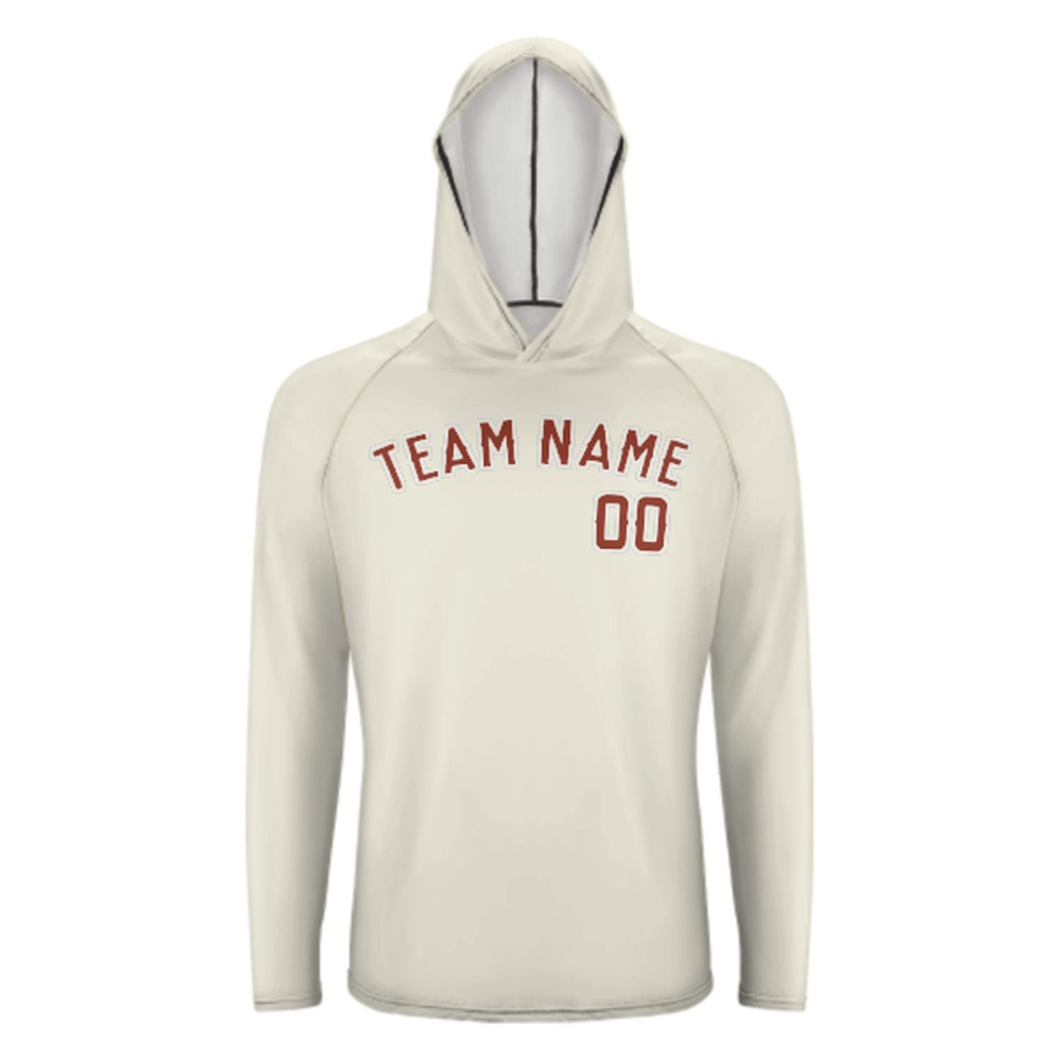 Maßgeschneidertes Beige Korallenrot UV-Hoodie