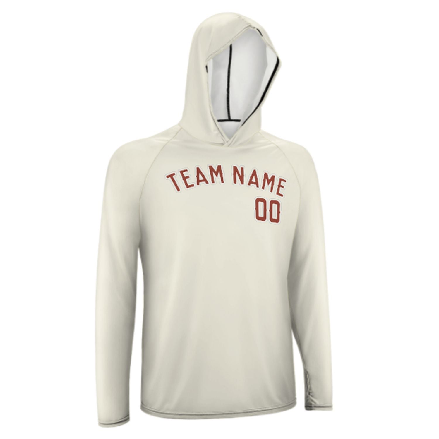 Maßgeschneidertes Beige Korallenrot UV-Hoodie