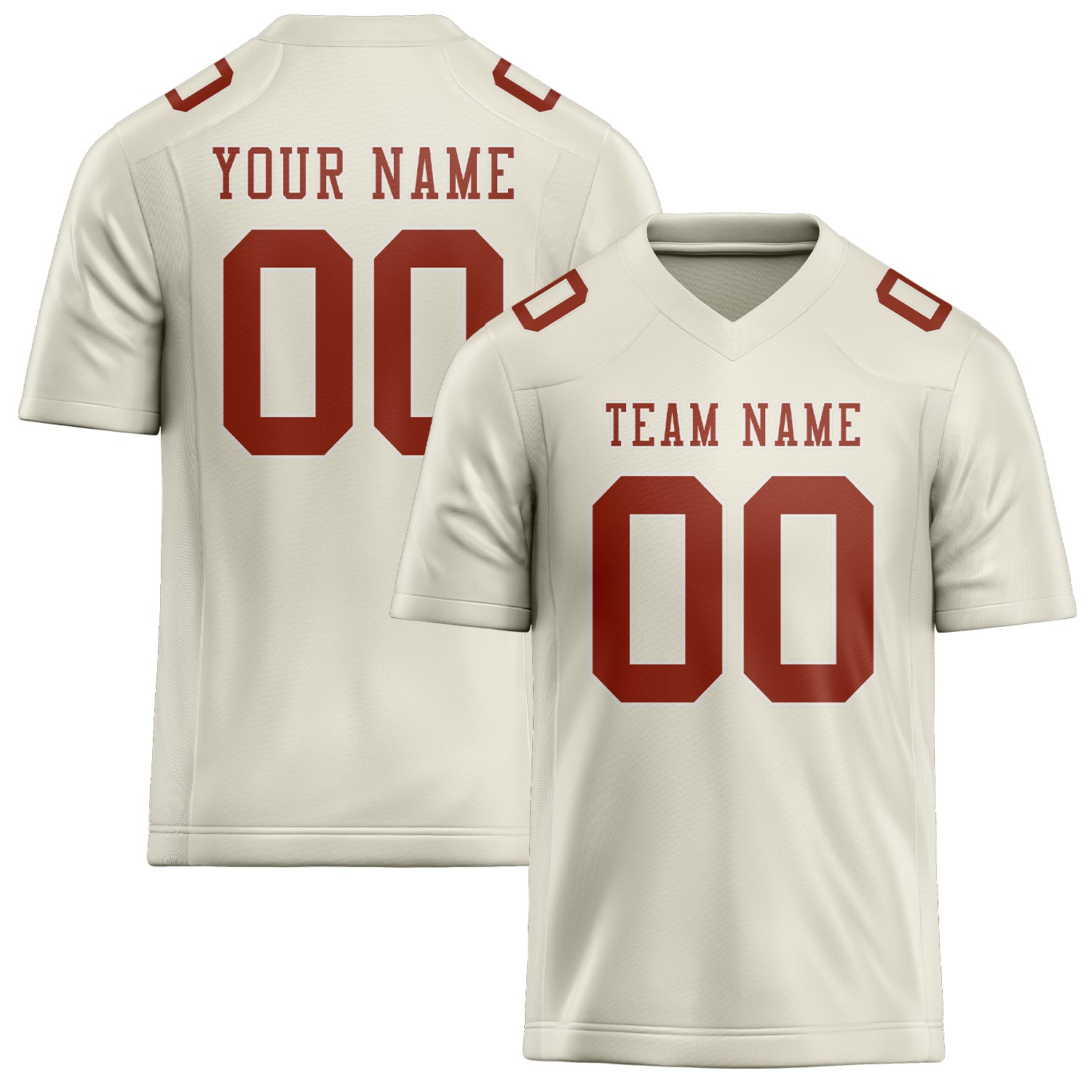 Maillot de rugby professionnel beige corail rouge sur mesure