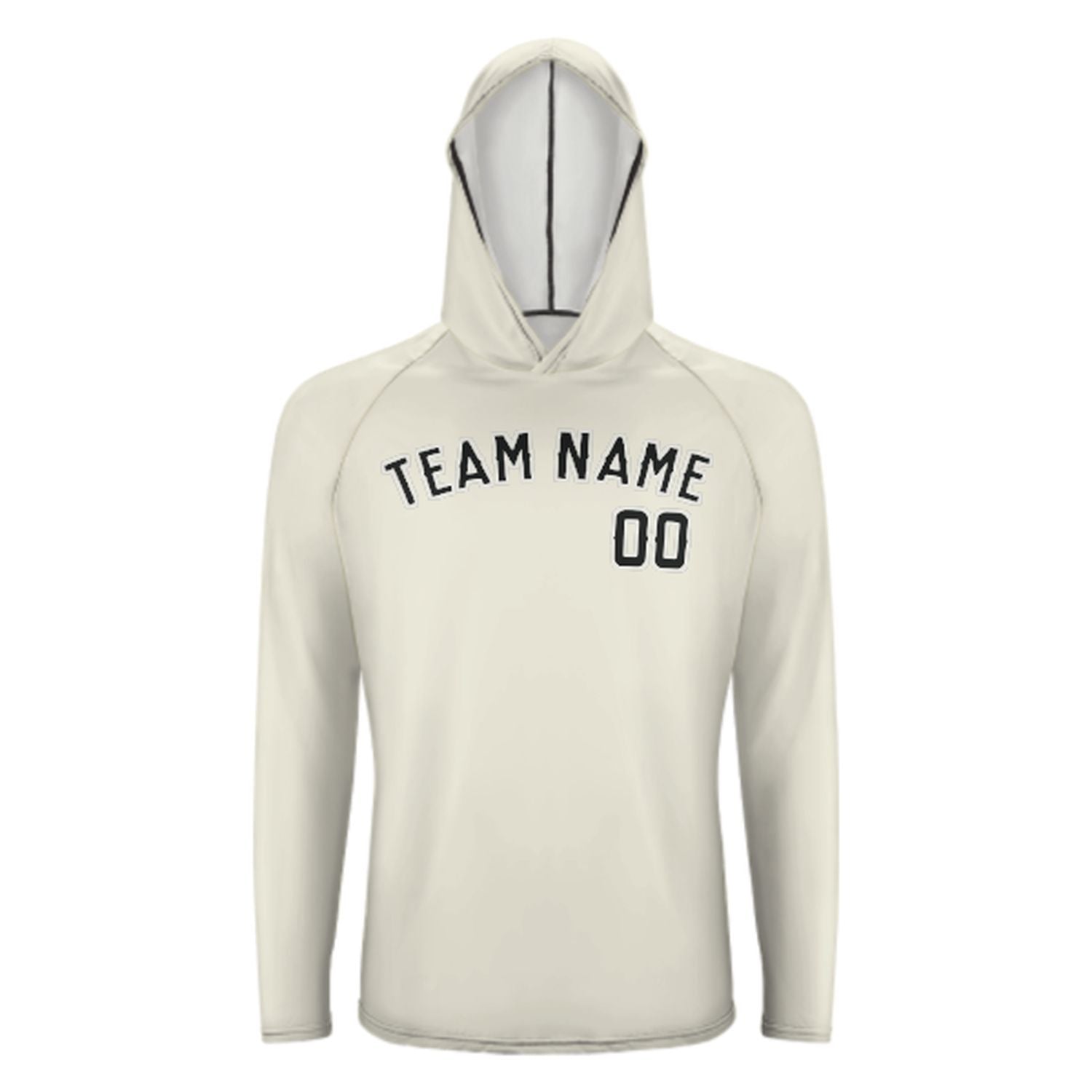 Maßgeschneidertes Beige Schwarz UV-Hoodie