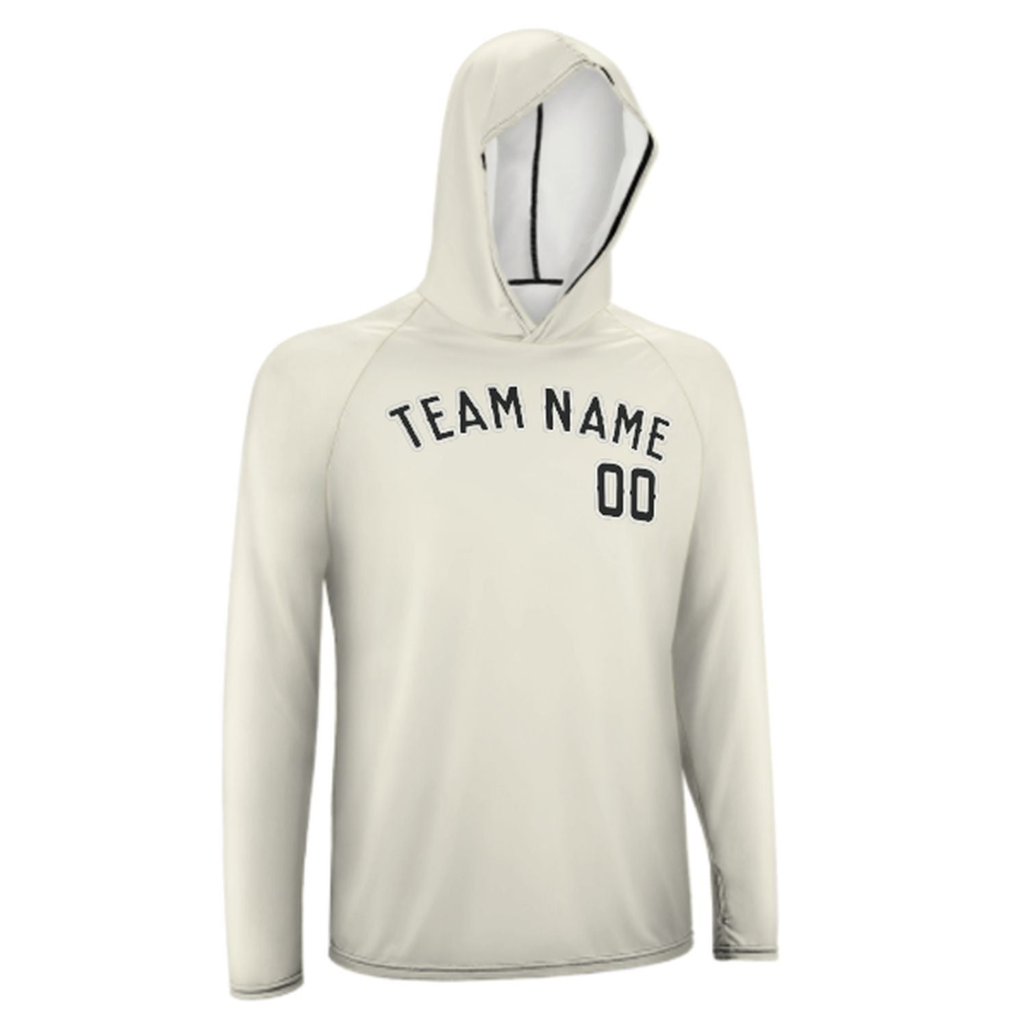 Maßgeschneidertes Beige Schwarz UV-Hoodie