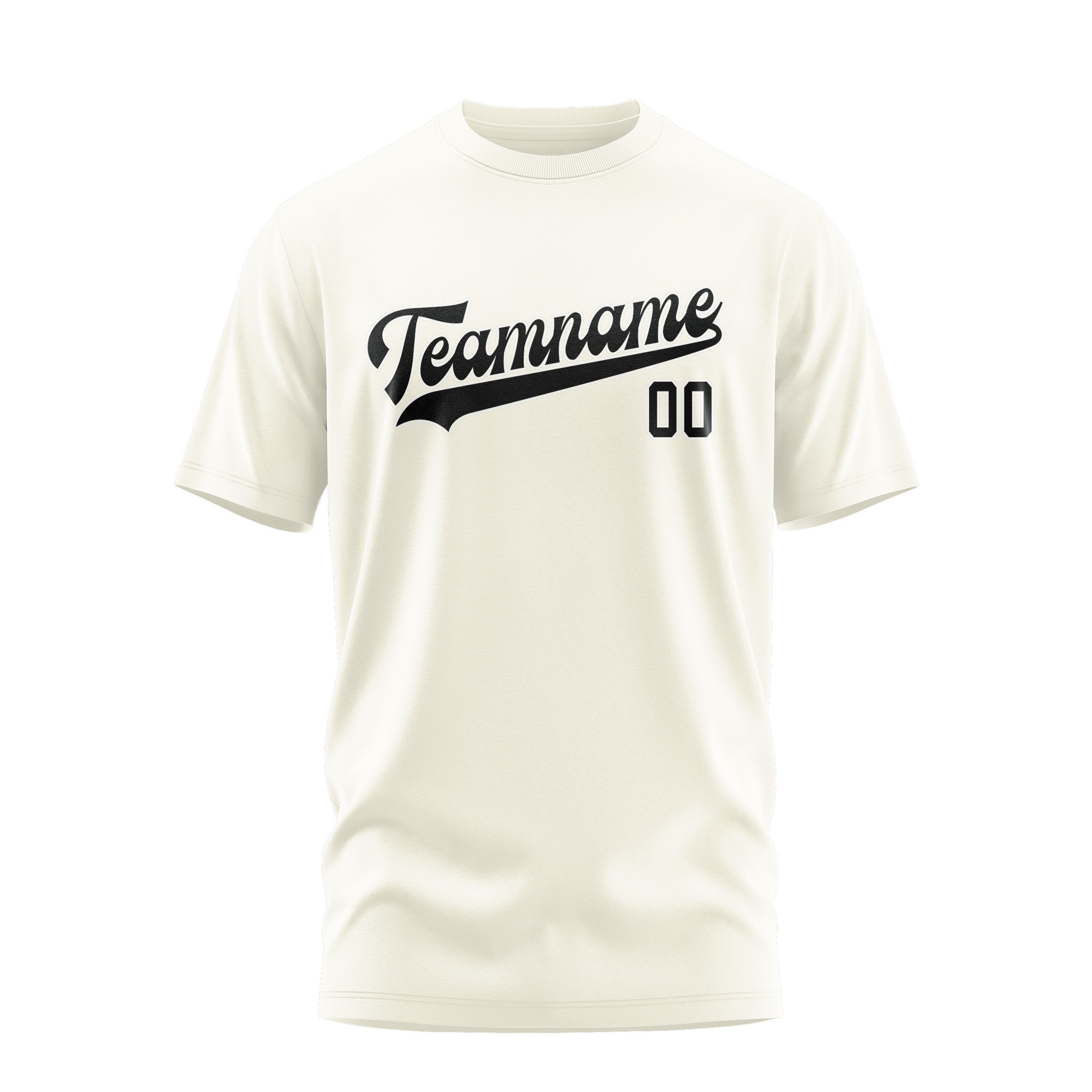 Maßgeschneidertes Beige Schwarz T-Shirt