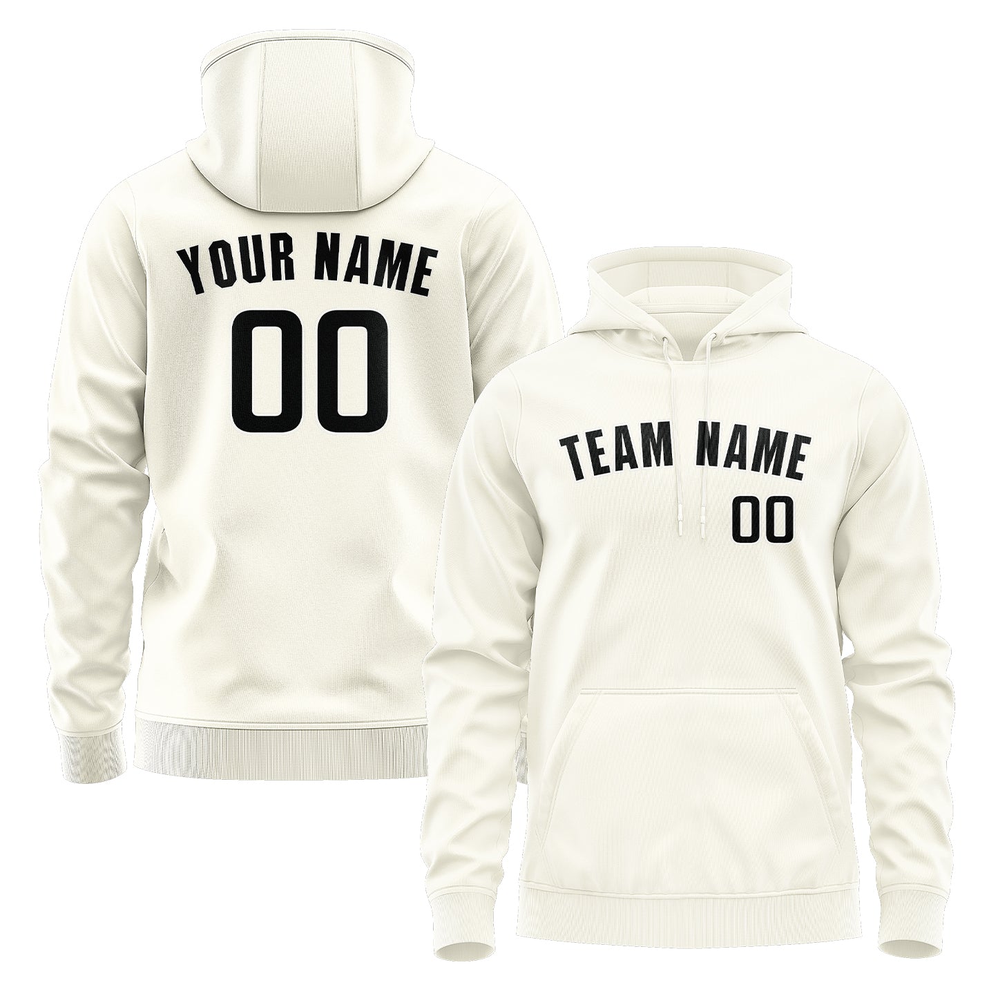 Maßgeschneidertes Beige Schwarz Hoodie