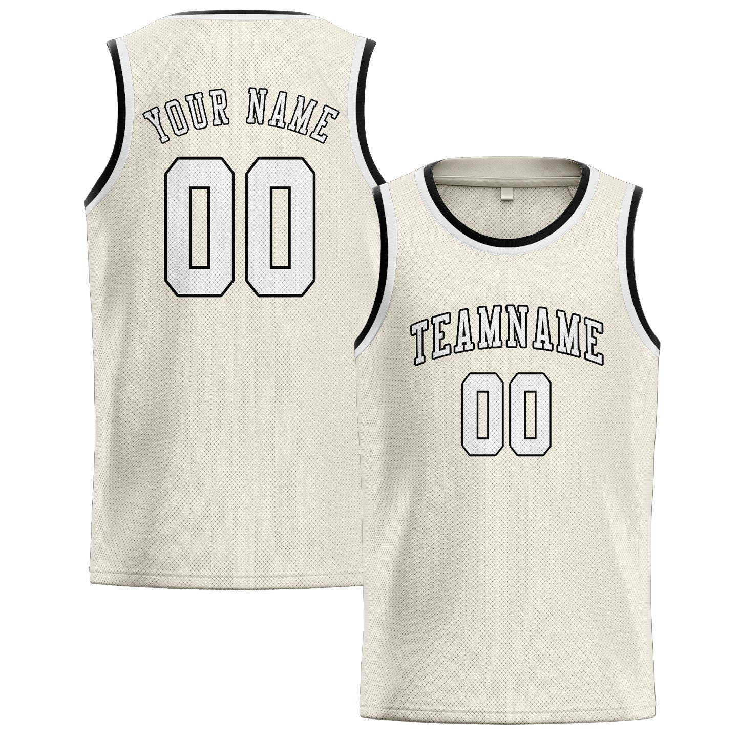 Benutzerdefiniertes Professionelles Beige Weiß Basketballtrikot