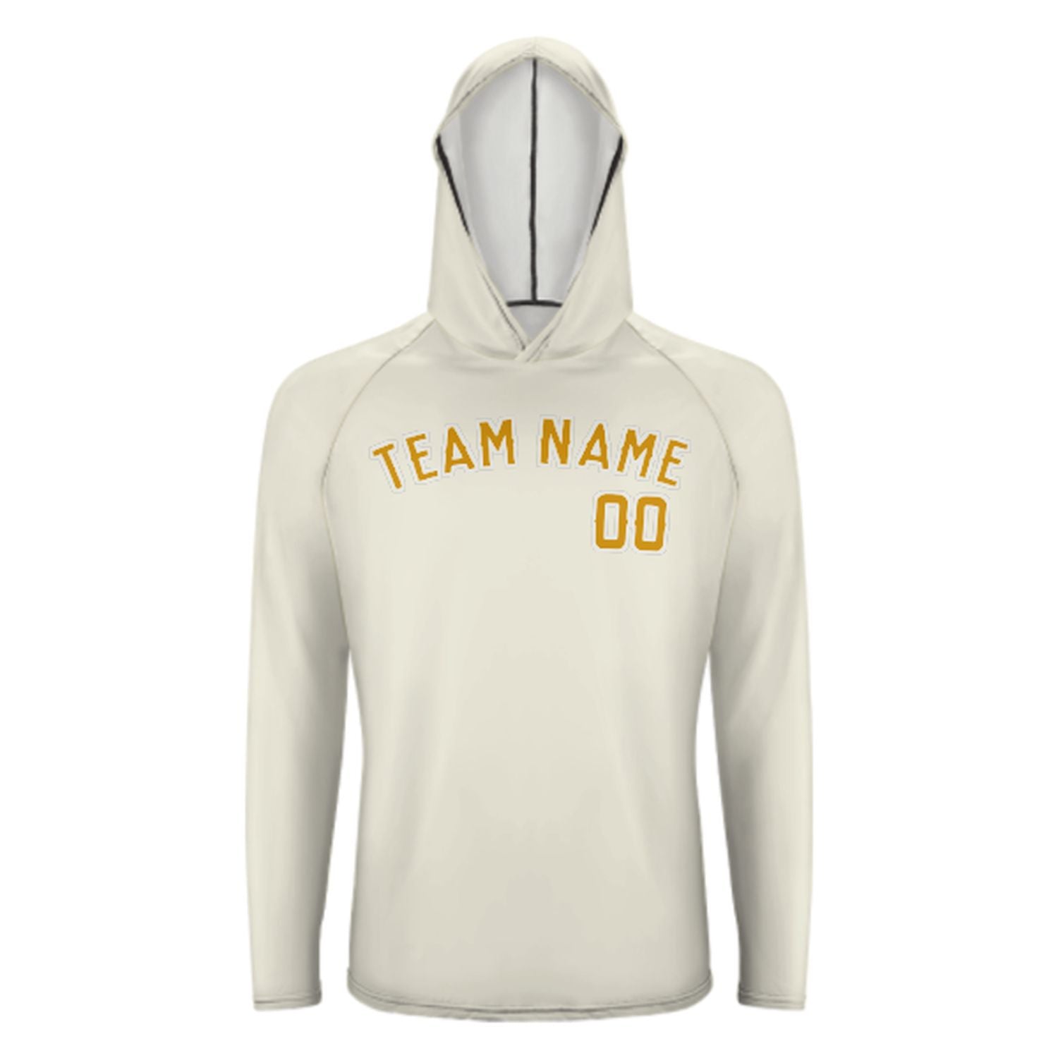Maßgeschneidertes Beige Gelb UV-Hoodie