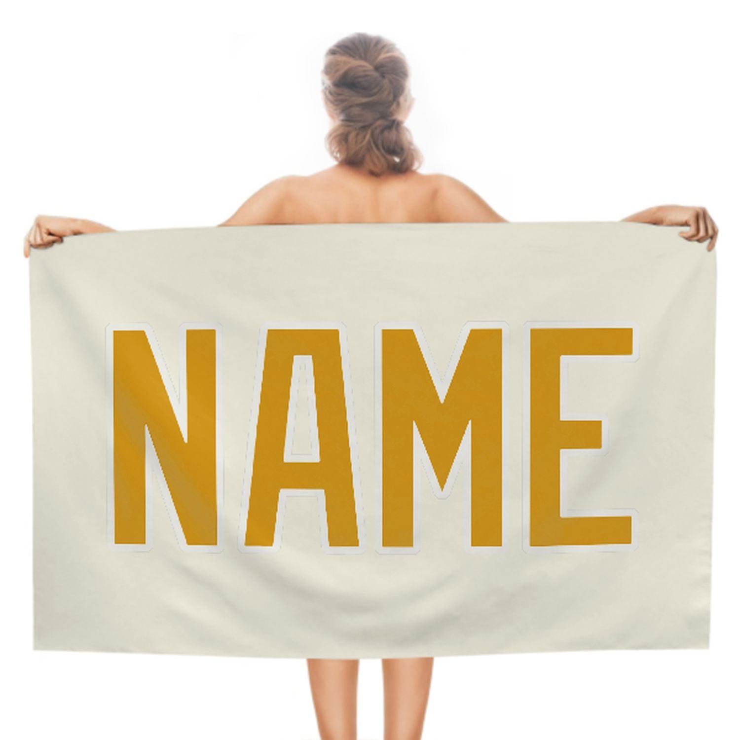Maßgeschneidertes Beige Gelb Strandtuch
