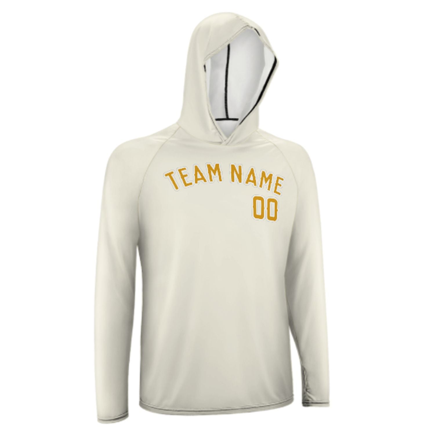 Maßgeschneidertes Beige Gelb UV-Hoodie