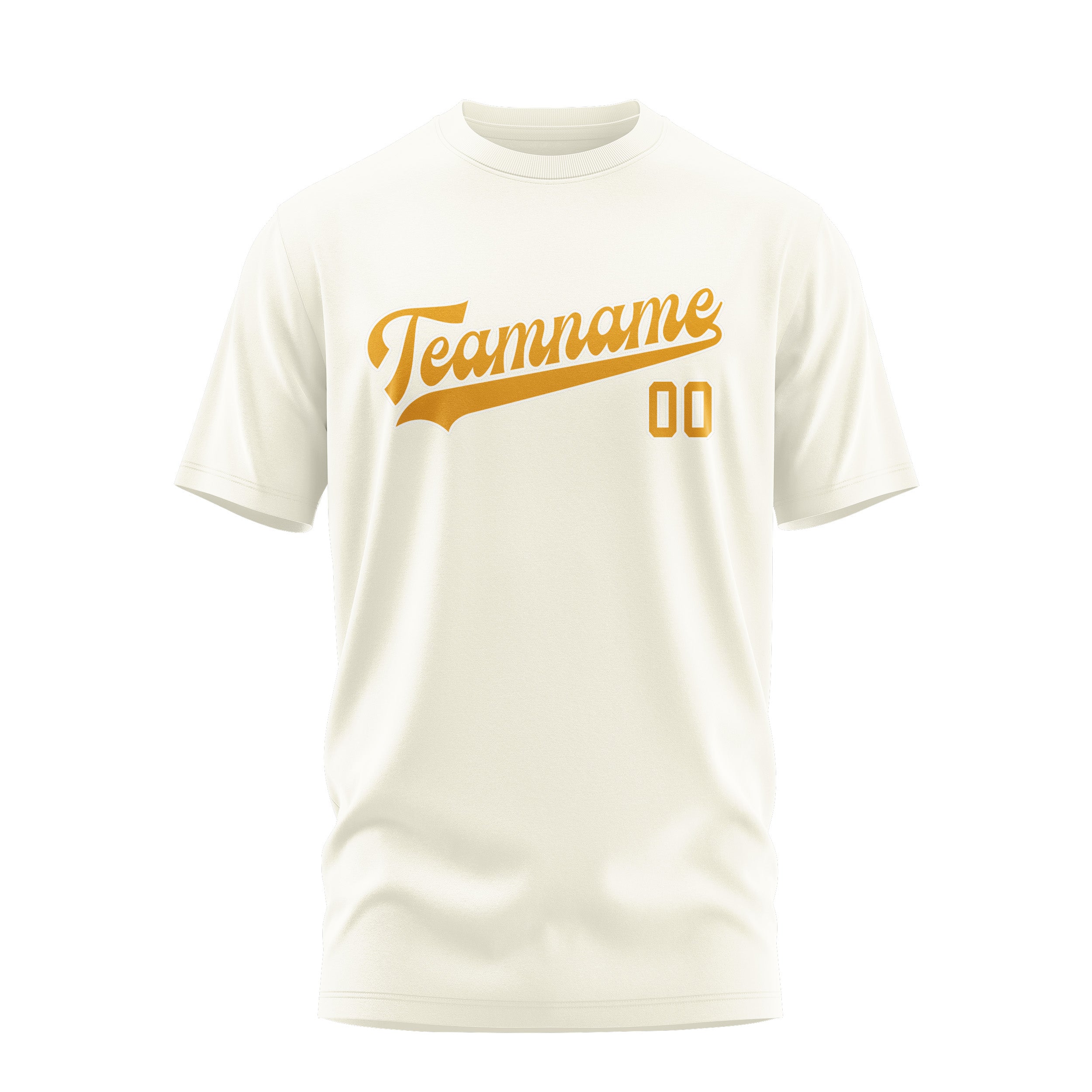 Maßgeschneidertes Beige Gelb T-Shirt