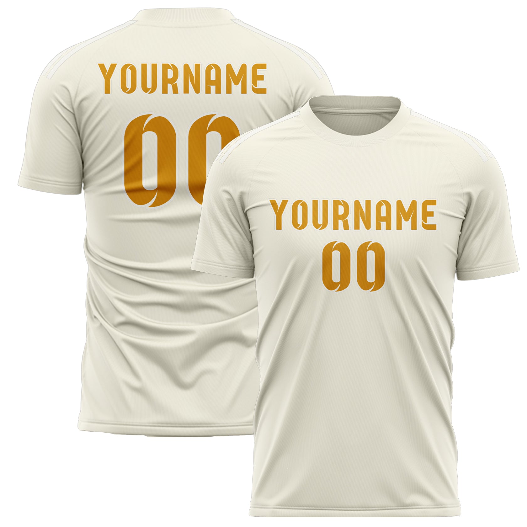 Benutzerdefiniertes Professionelles Beige Gelb Fußballtrikot