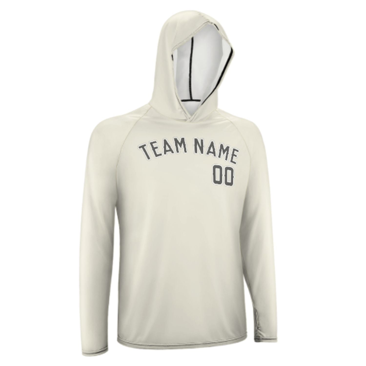 Maßgeschneidertes Beige Dunkelgrau UV-Hoodie