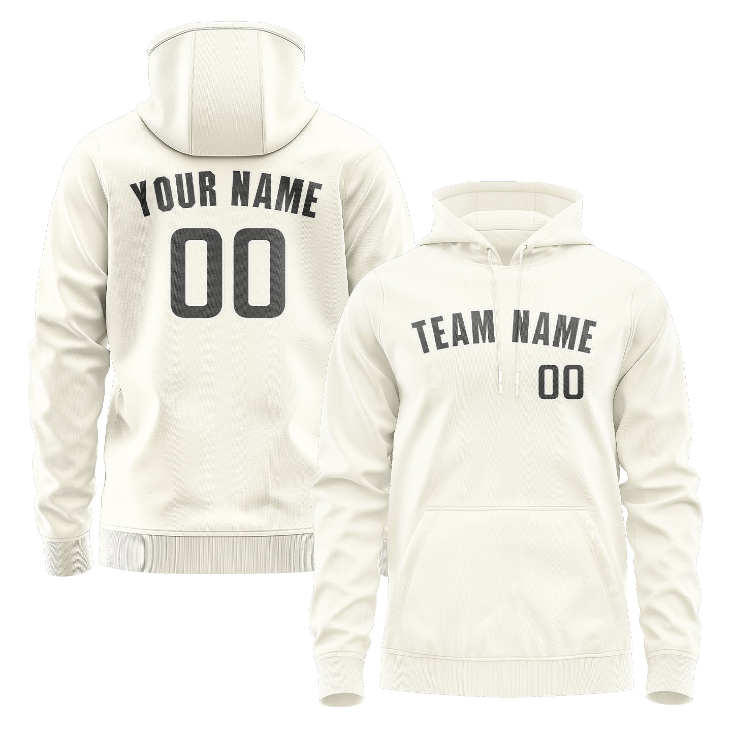 Maßgeschneidertes Beige Dunkelgrau Hoodie
