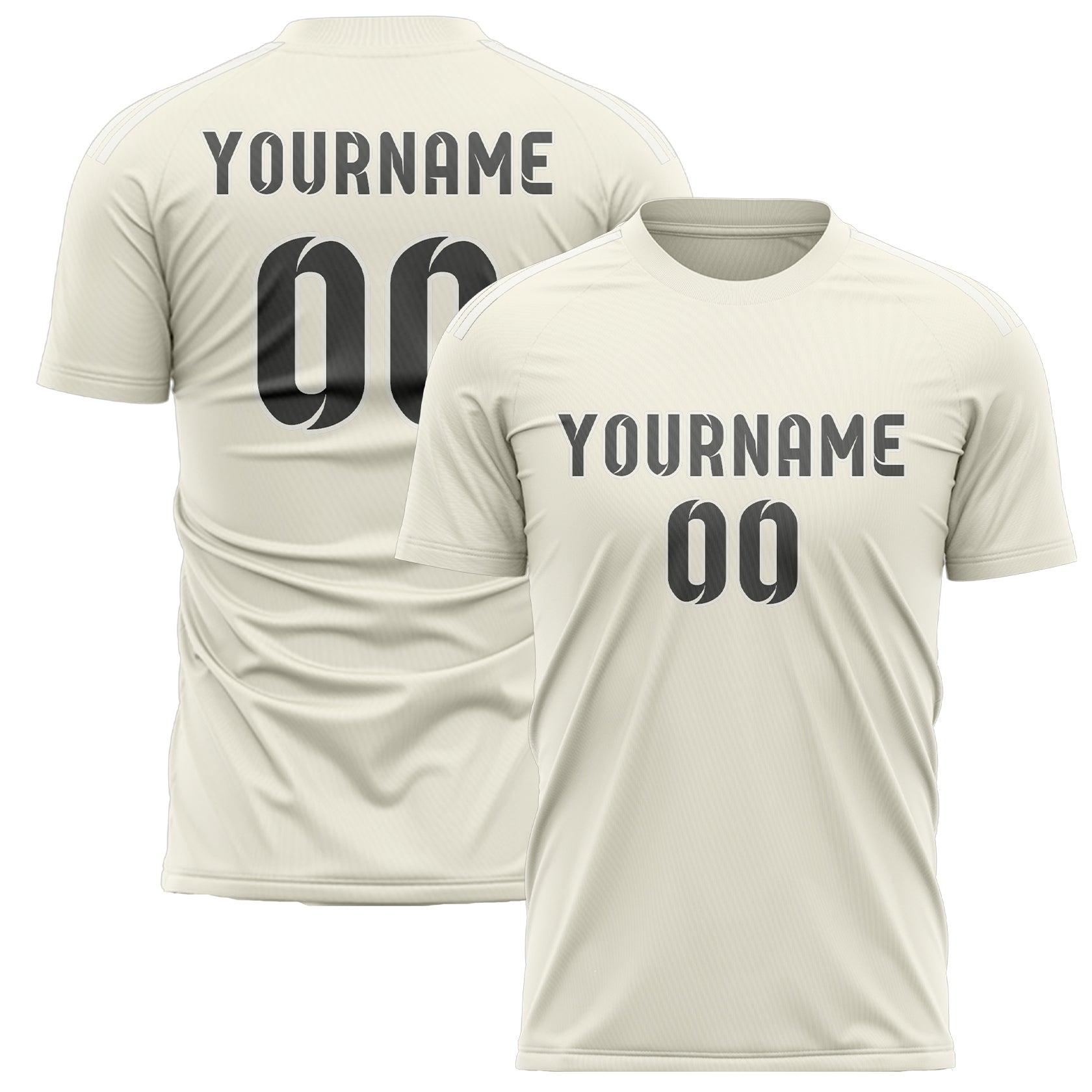 Benutzerdefiniertes Professionelles Beige Dunkelgrau Fußballtrikot