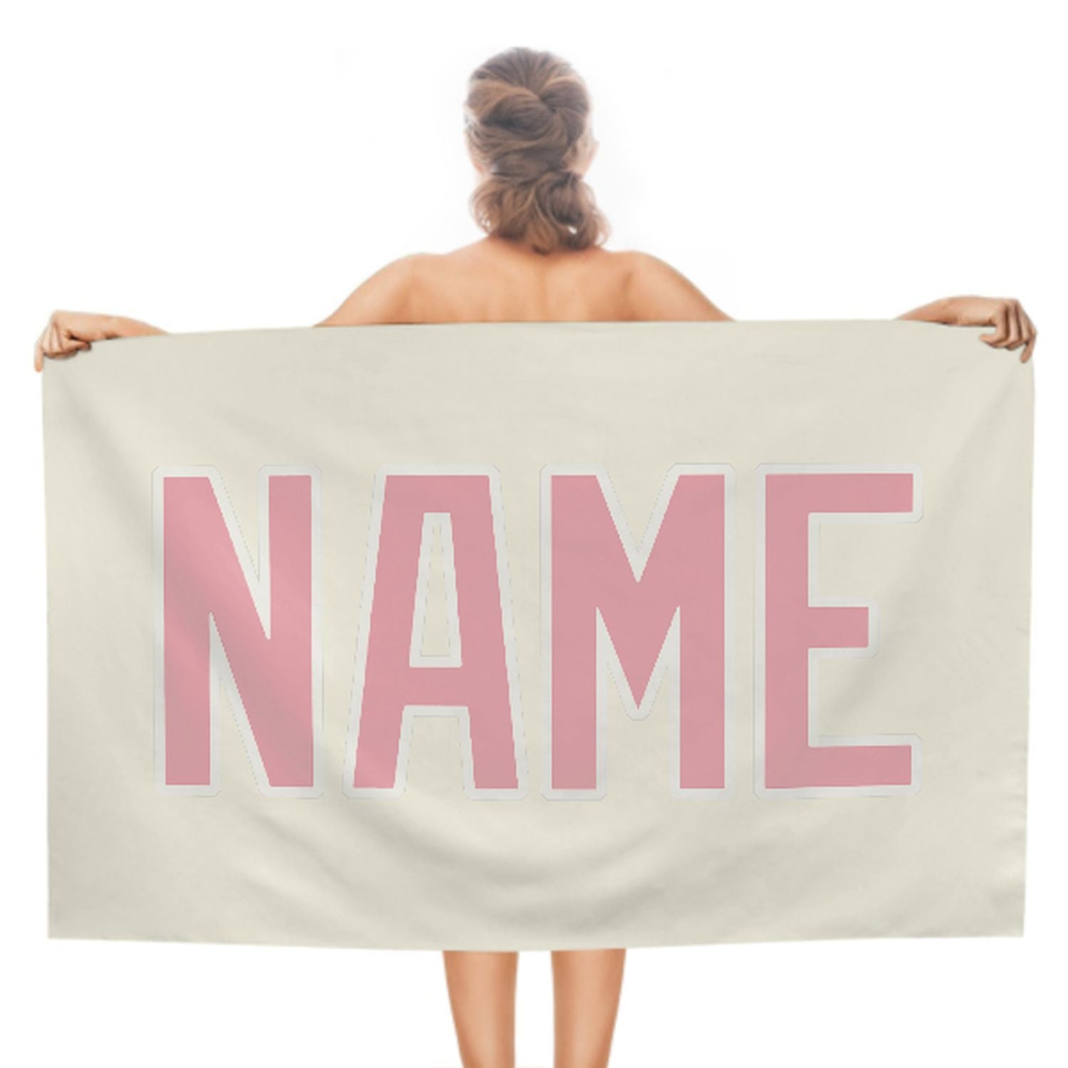 Maßgeschneidertes Beige Rosa Strandtuch