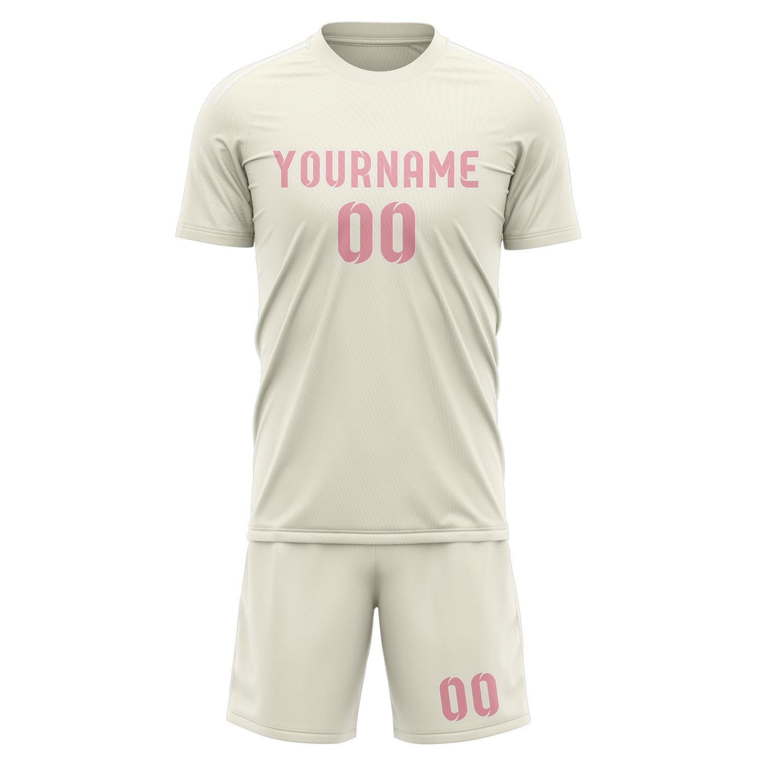 Maßgeschneidertes Professionelles Beige Rosa Fußballtrikot-Set