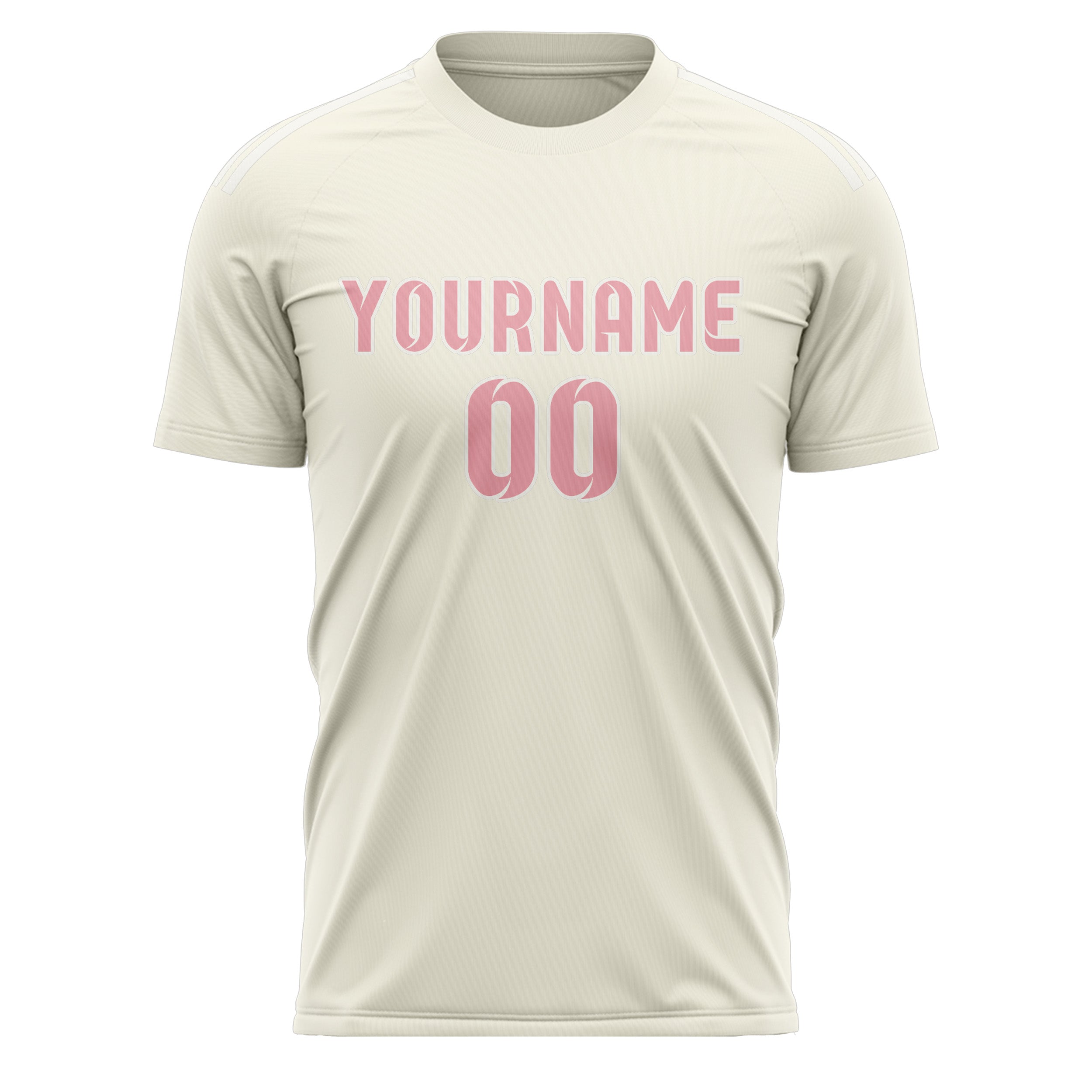 Benutzerdefiniertes Professionelles Beige Rosa Fußballtrikot