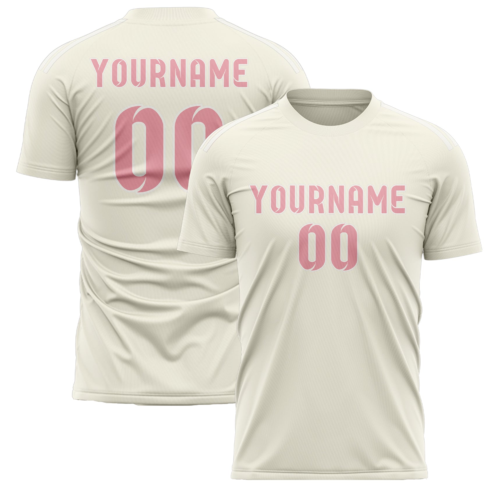 Benutzerdefiniertes Professionelles Beige Rosa Fußballtrikot