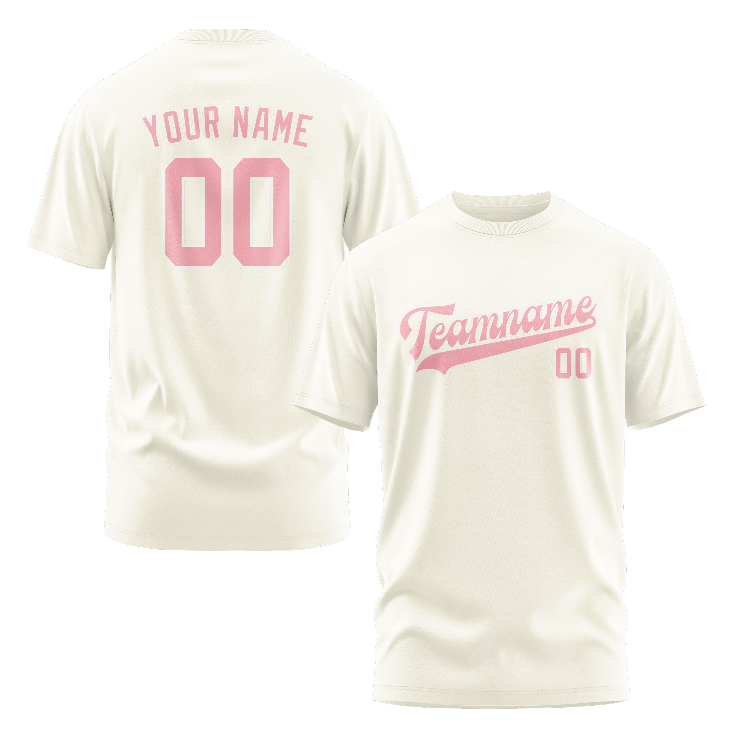 Maßgeschneidertes Beige Rosa T-Shirt