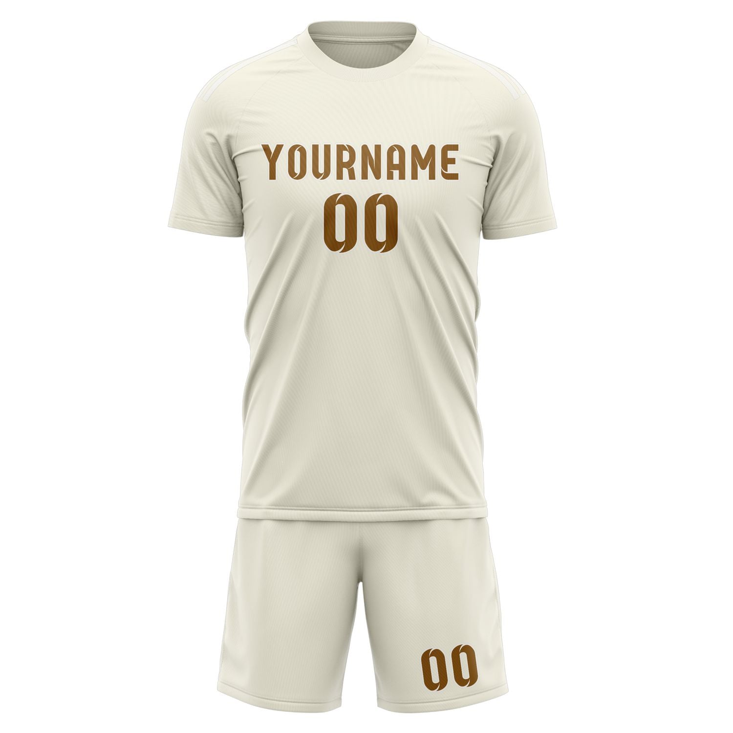 Maßgeschneidertes Professionelles Beige Khaki Fußballtrikot-Set