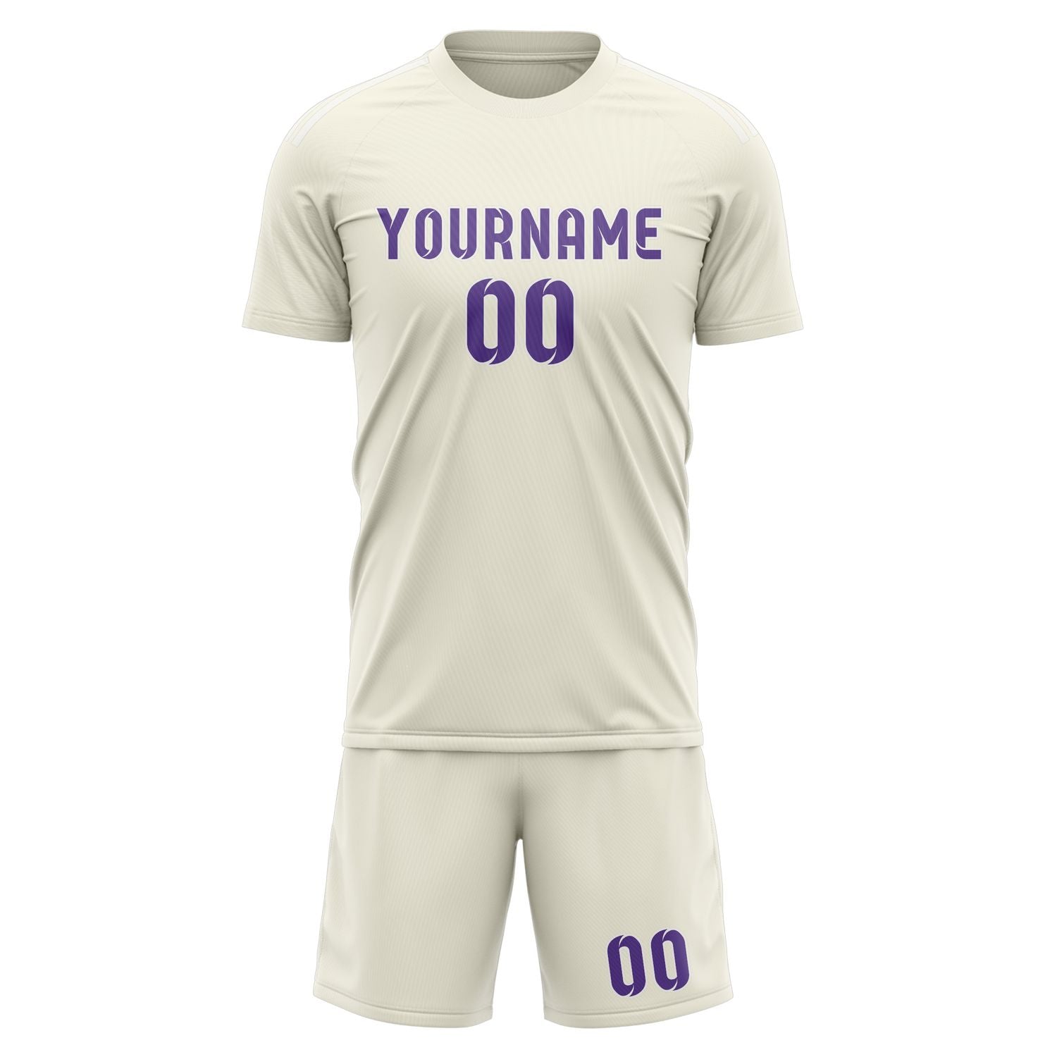 Maßgeschneidertes Professionelles Beige Lavendel Fußballtrikot-Set