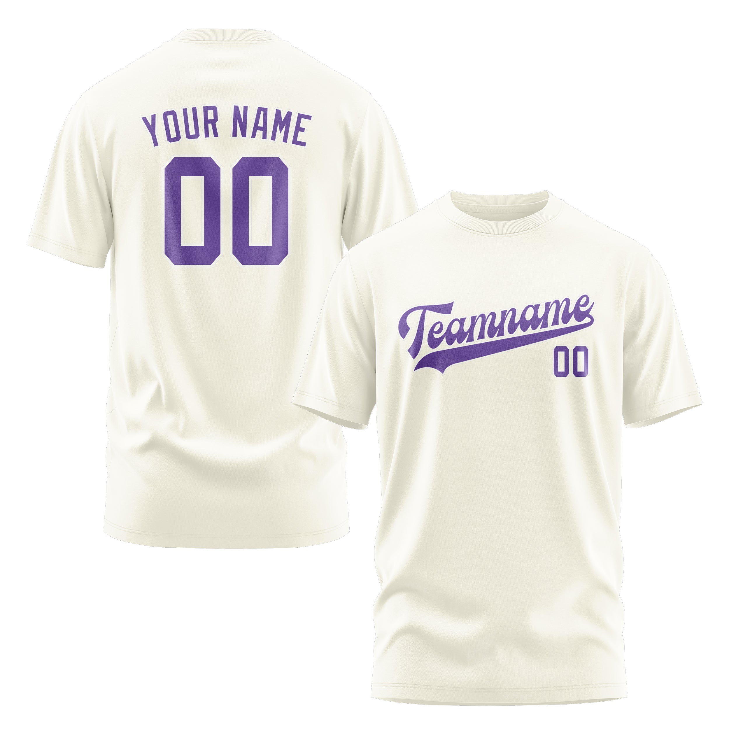 Maßgeschneidertes Beige Lavendel T-Shirt