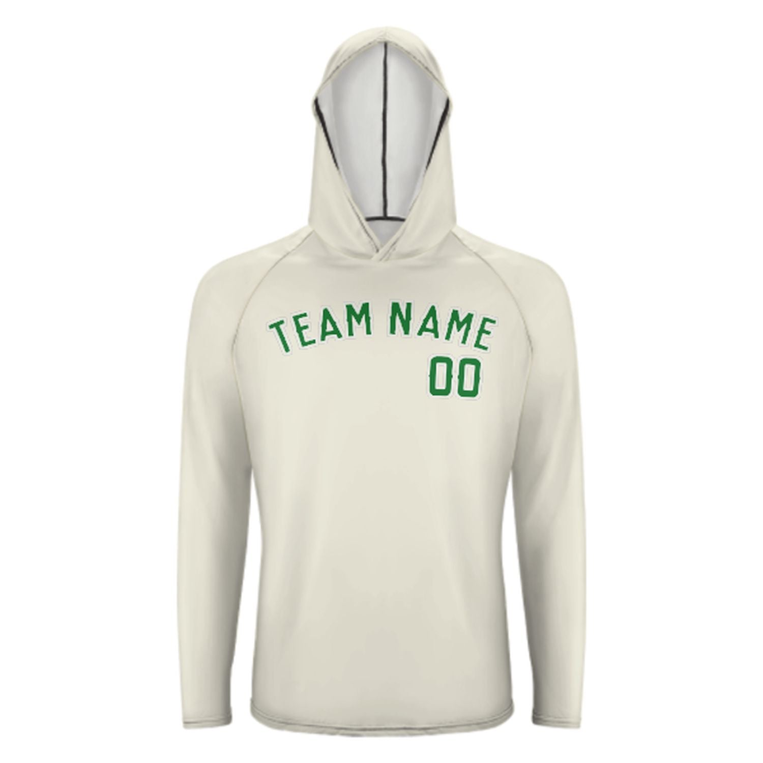 Na míru na míru béžové smaragdové zelené UV-hoodie