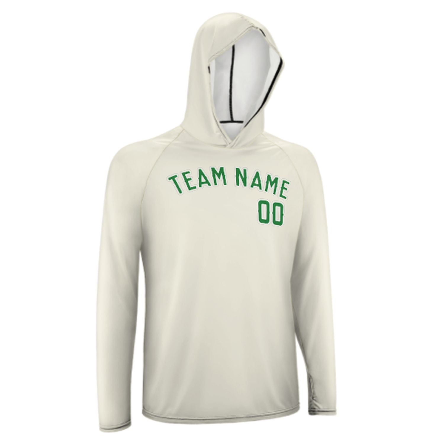 Na míru na míru béžové smaragdové zelené UV-hoodie