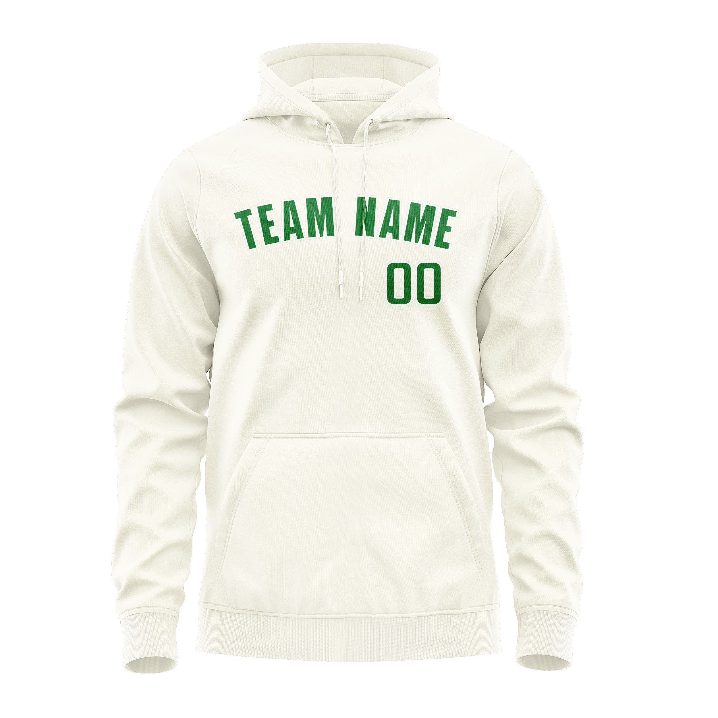 Maßgeschneidertes Beige Smaragdgrün Hoodie
